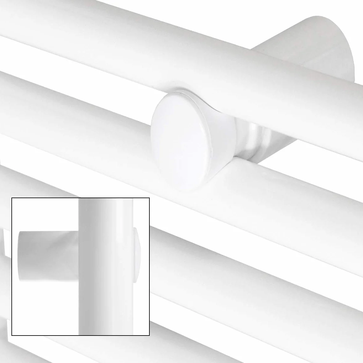 ECD Germany Radiatore Scaldasalviette Sahara 300x1400mm Bianco Dritto Chiusura Centrale