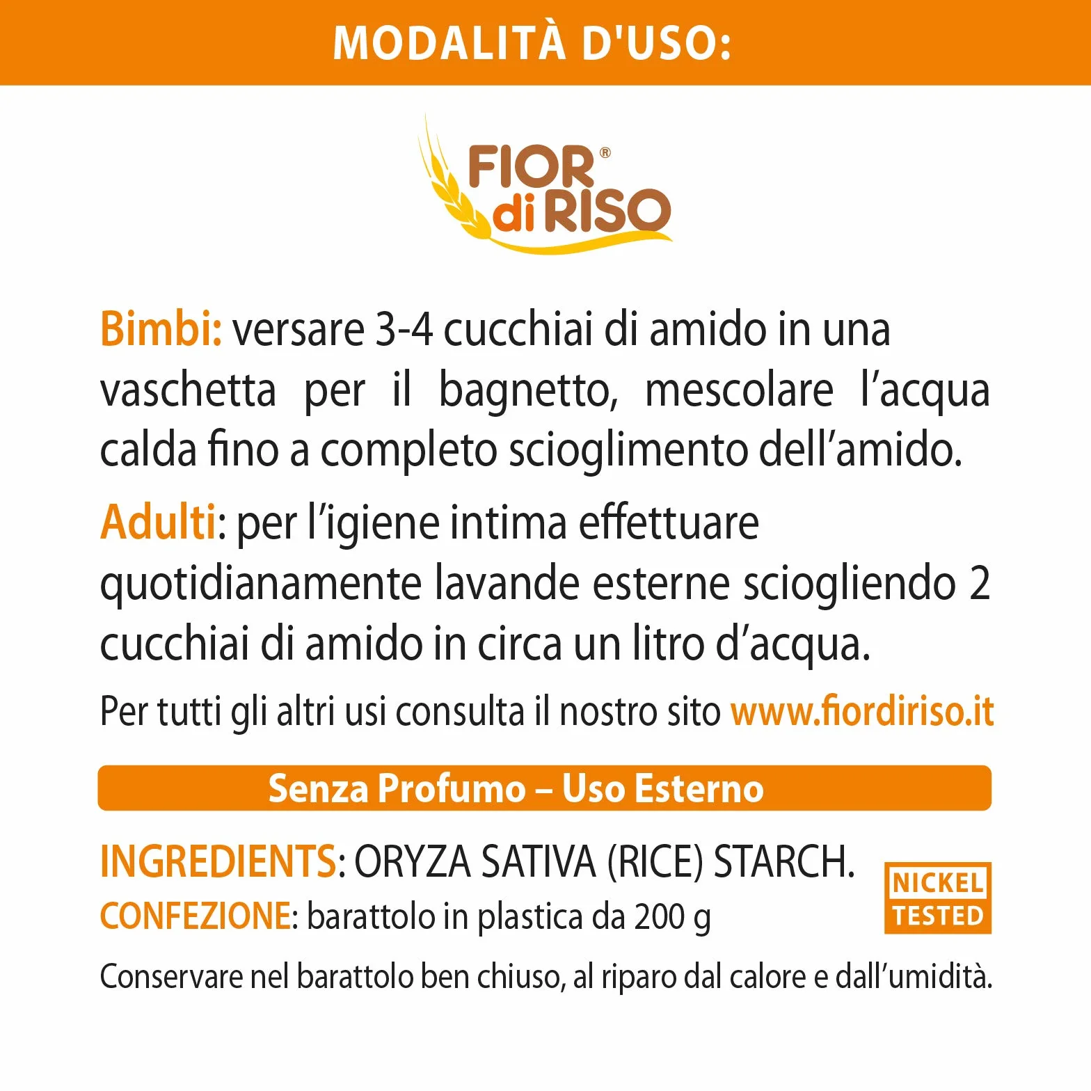 FIOR di RISO Amido di Riso in Cannuli o Cannoli Addolcente 200 g delicato per il bagnetto dei bebè