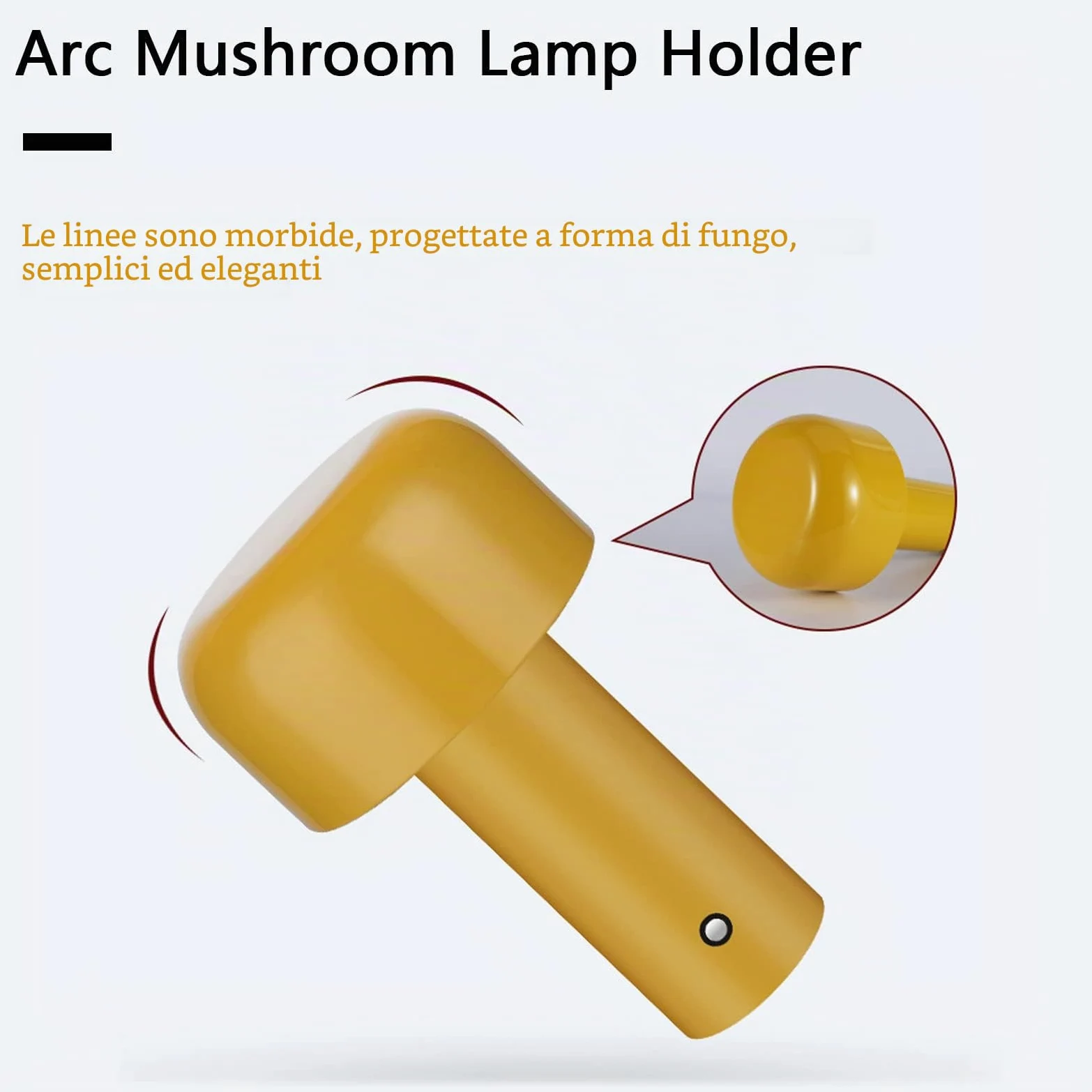Lampada Da Tavolo A LED Senza Fili, Lampada A Fungo Tattile, USB Camera Da Letto, Luce Notturna 3 Livelli Di Luminosità, Nero
