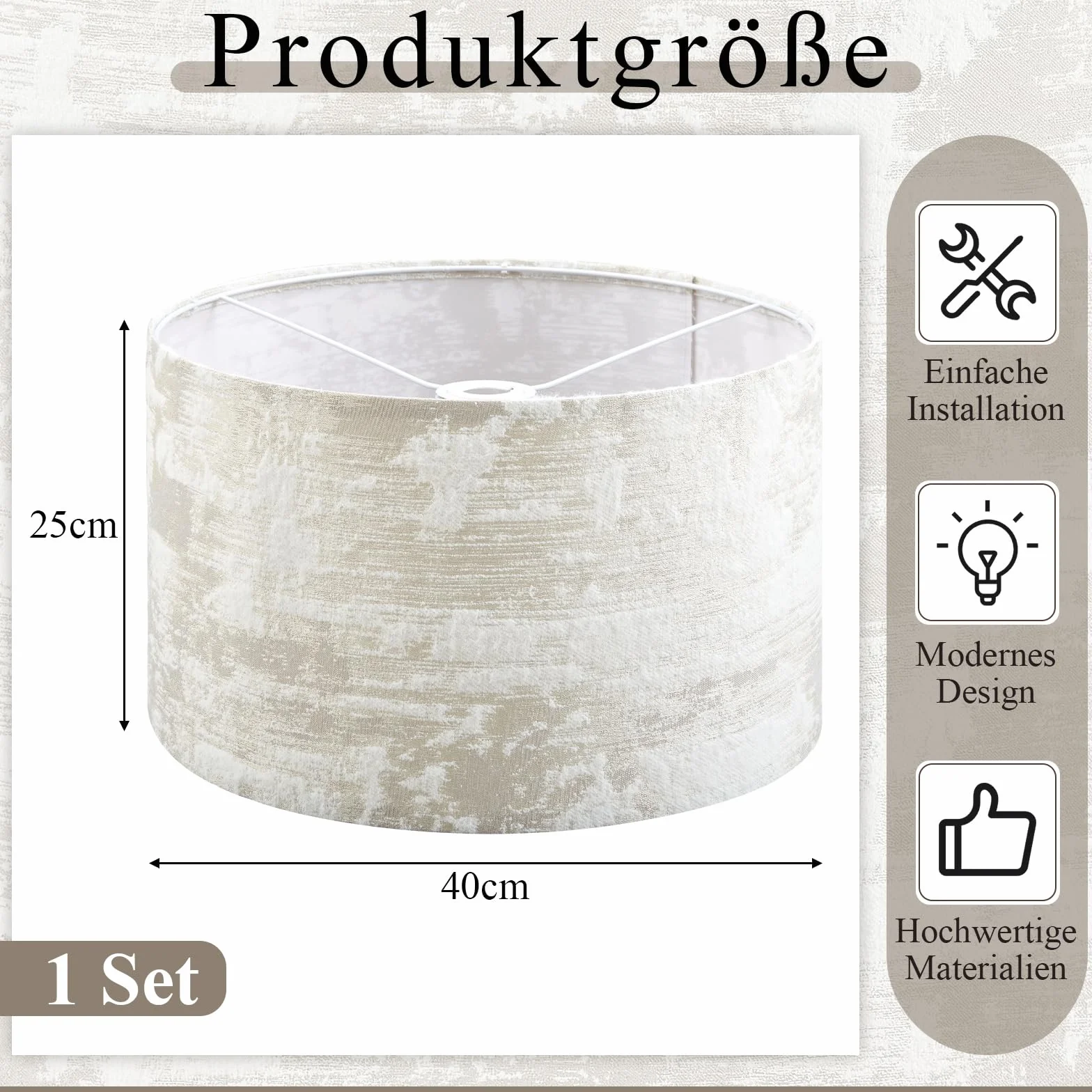 Weewooday 1 Pezzo Paralume in Tessuto in Stile Retrò Ø 40 x 25 cm con Anello Adattatore da E27 a E14 Paralume di Ricambio Rotondo per Lampade a Sospensione Lampade da Terra(Bianco)