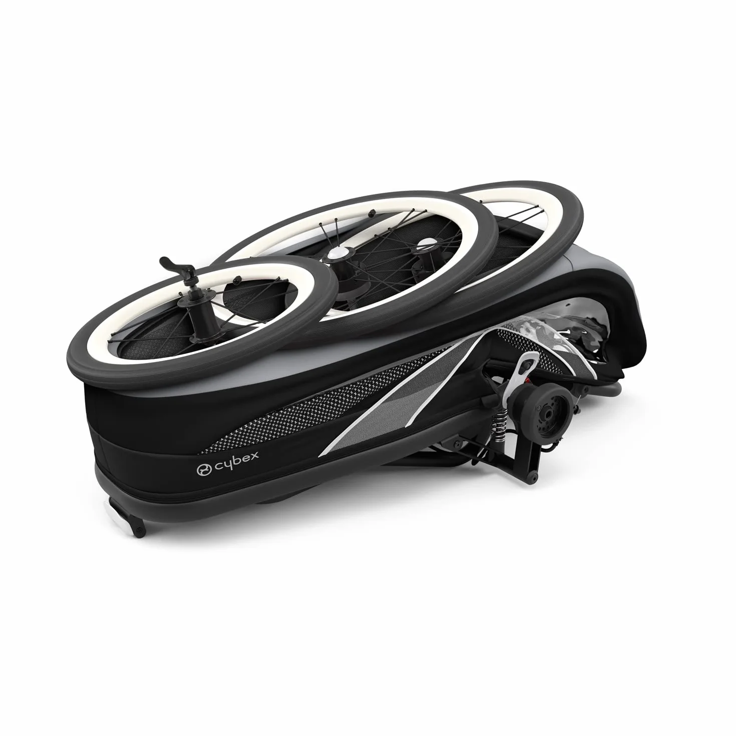Cybex Rimorchio Multisport ZENO Passeggino sportivo 4-in-1 Black/All Black, da 6 mesi a 4 anni, max 111 cm 22 kg