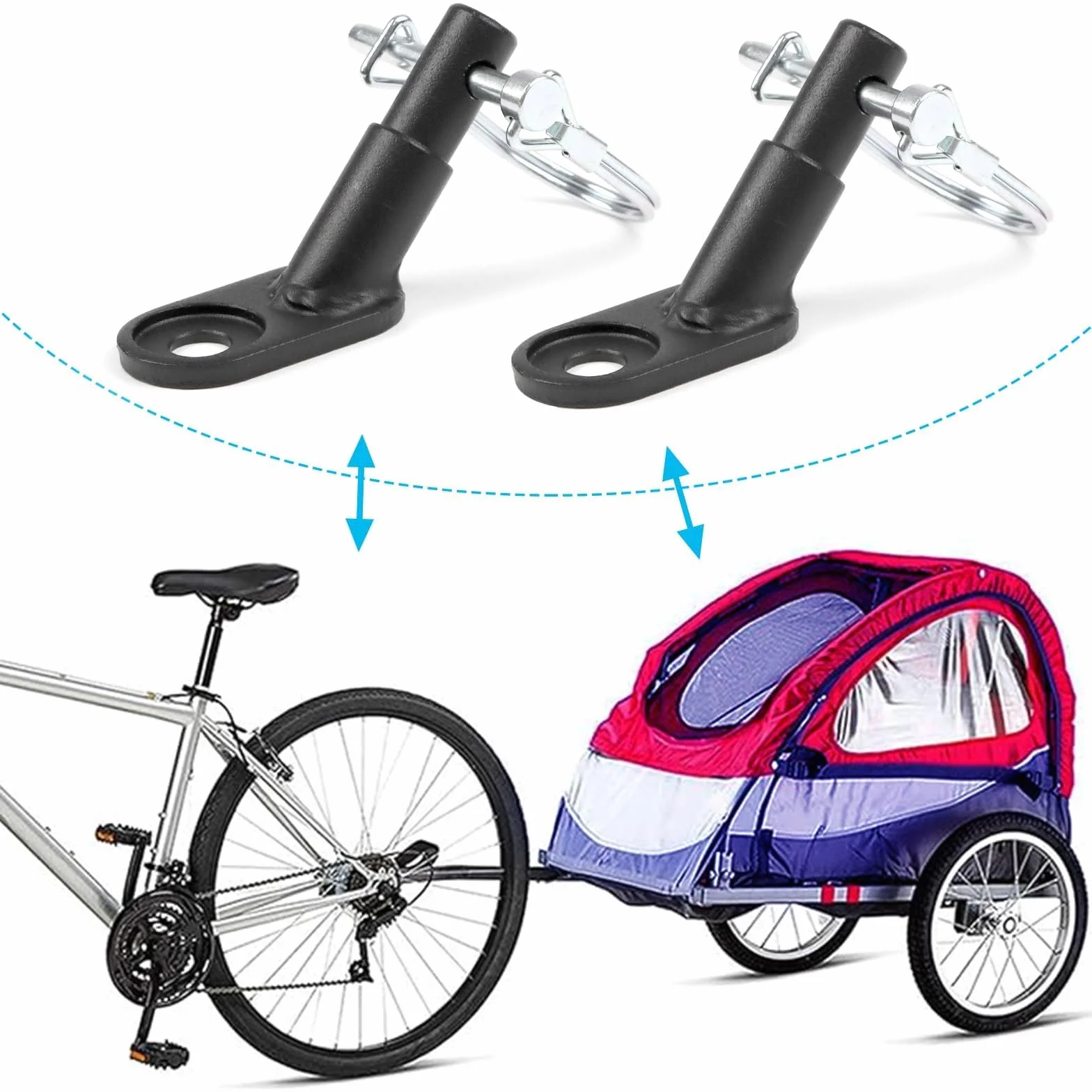 Gancio per bicicletta 2 pezzi con perno di sicurezza per cani bambini animali domestici