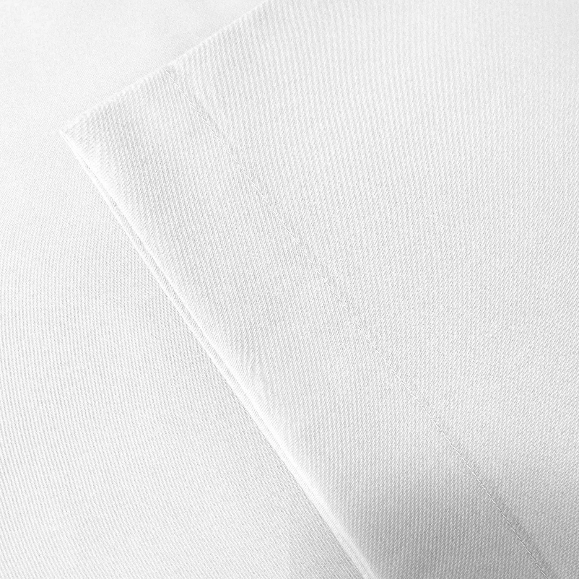 Federe Cuscini Letto Matrimoniale Cotone 50x80 cm 2 PCS, Oeko-TEX Premium Cotone 110GSM, Morbida Traspirante Ipoallergenica Bianco
