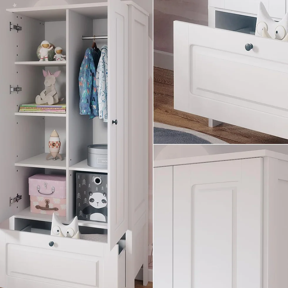 VitaliSpa Guardaroba per bambini Ajaton Bianco 83.3 x 187 cm