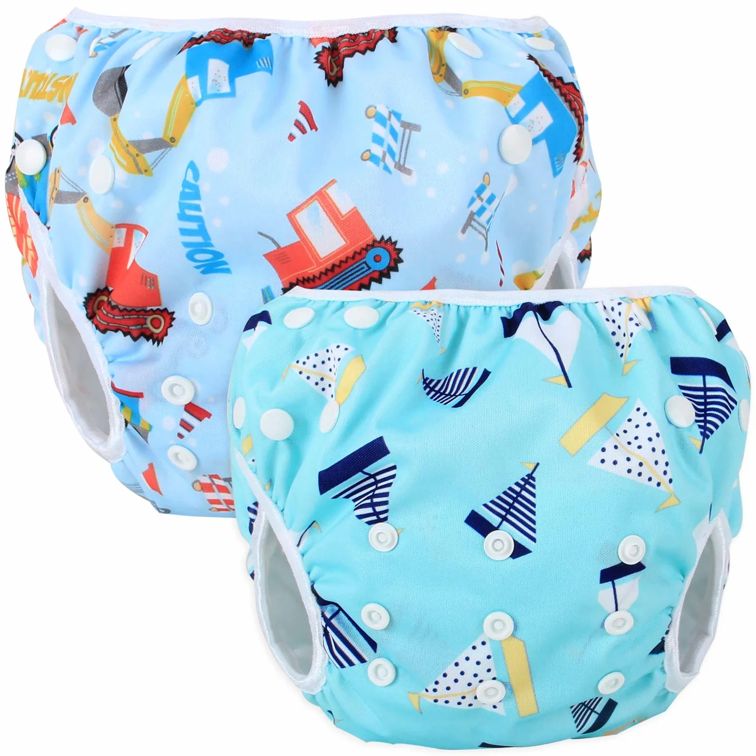 Teamoy 2pcs Baby Nappy riutilizzabile pannolino da nuoto, costume piscina neonato Lavabili 0-3 Anni