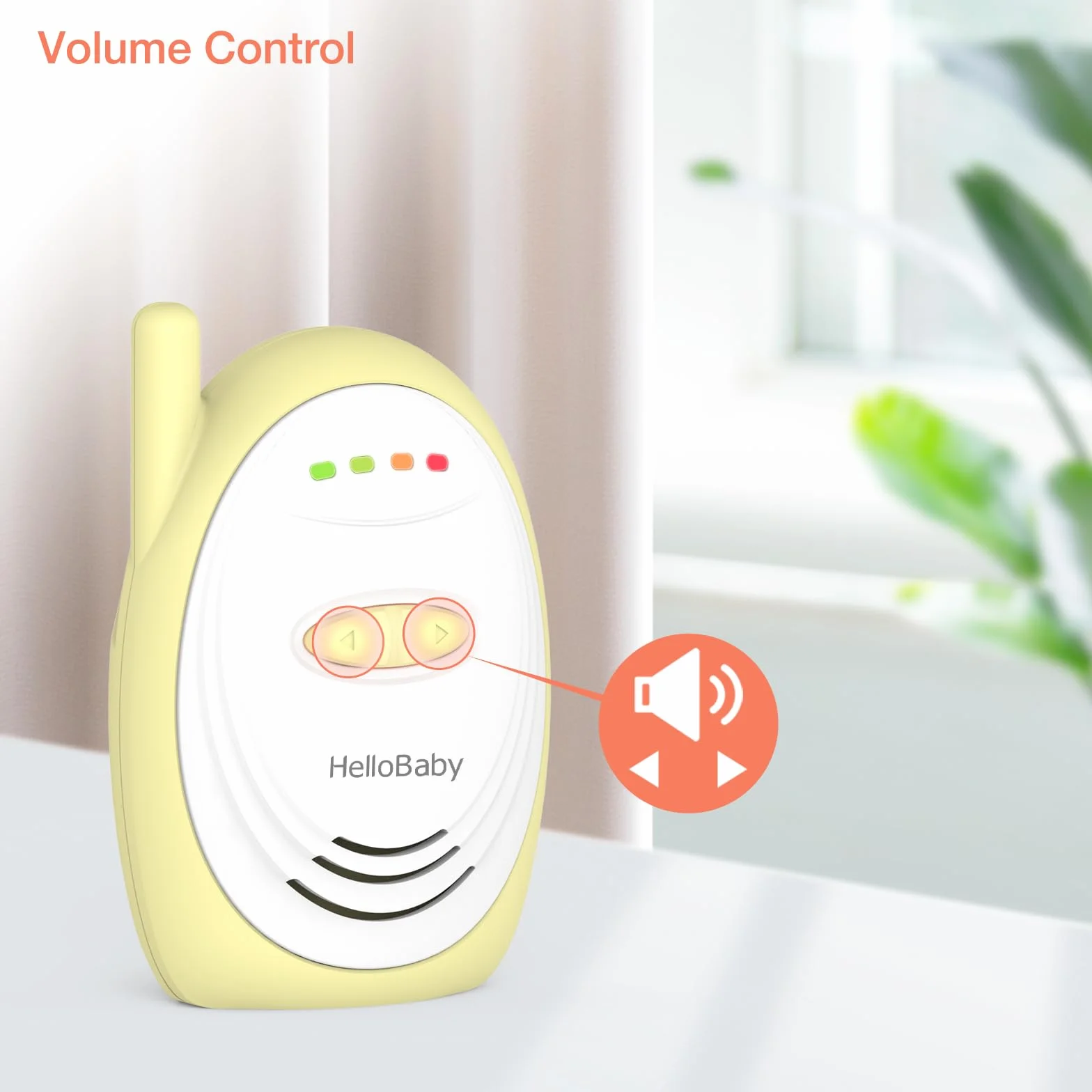 HelloBaby Monitor audio VOX 2,4 GHz 300 m giallo