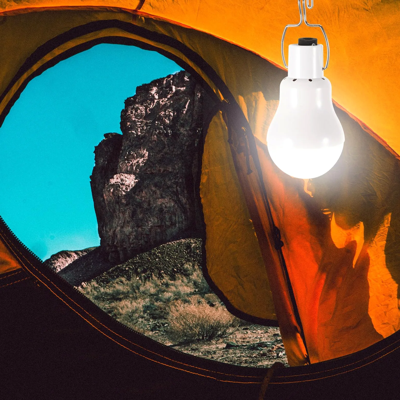 Luci Solari da Campeggio 2 Pezzi Batteria 800mah, Lampade Esterne in Abs, Facile da Usare e Lunga Durata, per Outdoor e Patio