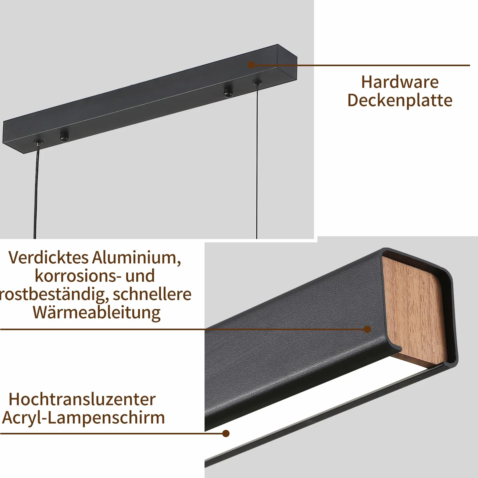 Mikeru Lampada a Sospensione da Tavolo da Pranzo, 120cm Moderna Lineare a LED 10%-100% Dimmerabile 3000/4500/6000k 3 Colori Lampadario LED Sospensione Dimmerabile per Sala Da Pranzo, Soggiorno