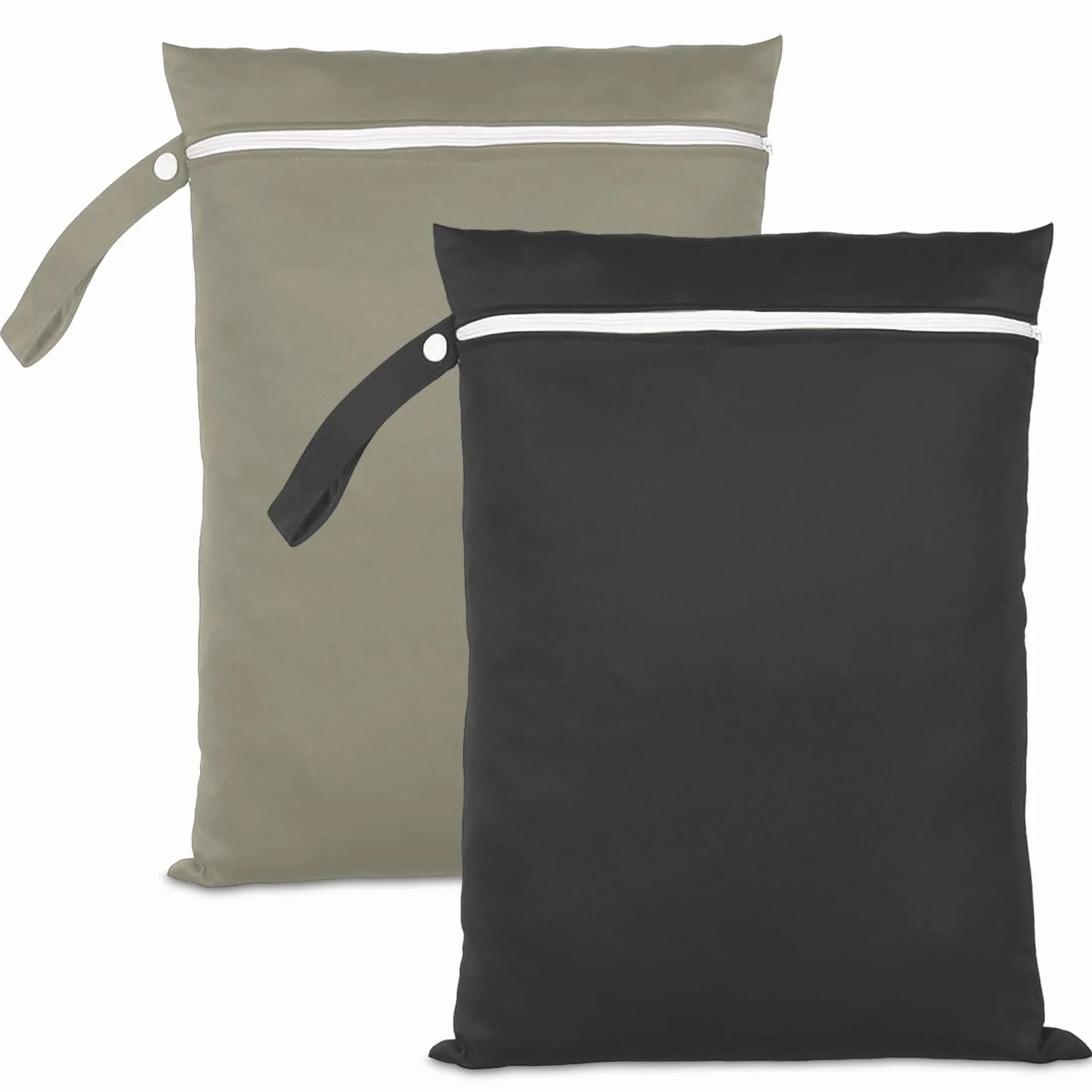 Borse impermeabili per bagnato 40x30 cm set riutilizzabile con cerniera nero e verde