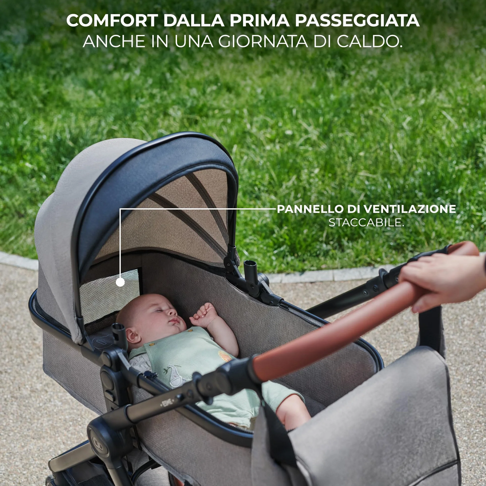 Kinderkraft ESME Trio 3 w 1 Passeggino Neonati 26 kg Ovetto I-SIZE 40-75 cm Carrozzina Reversibile Pieghevole Nero
