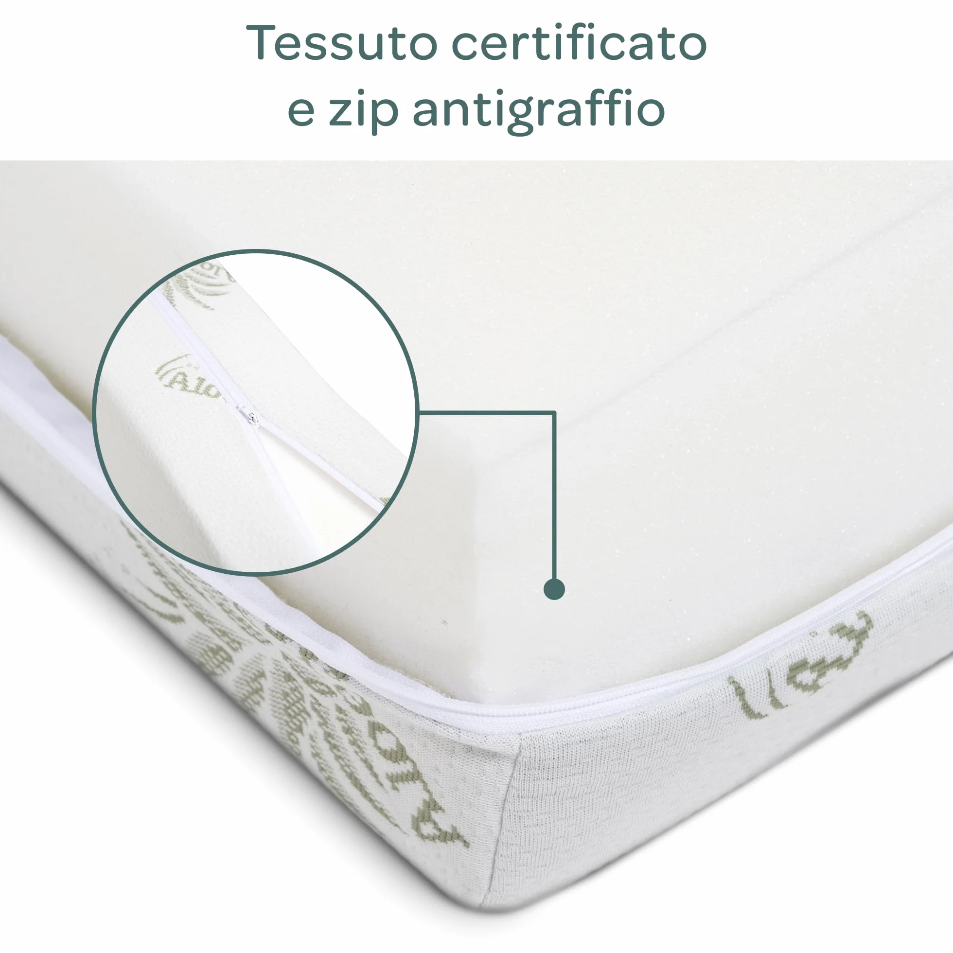 DOLCI SOGNI Materasso Lettino 60x120 cm Spessore 14 cm OEKO-TEX CertiPUR Fodera Aloe Vera Sfoderabile Lavabile