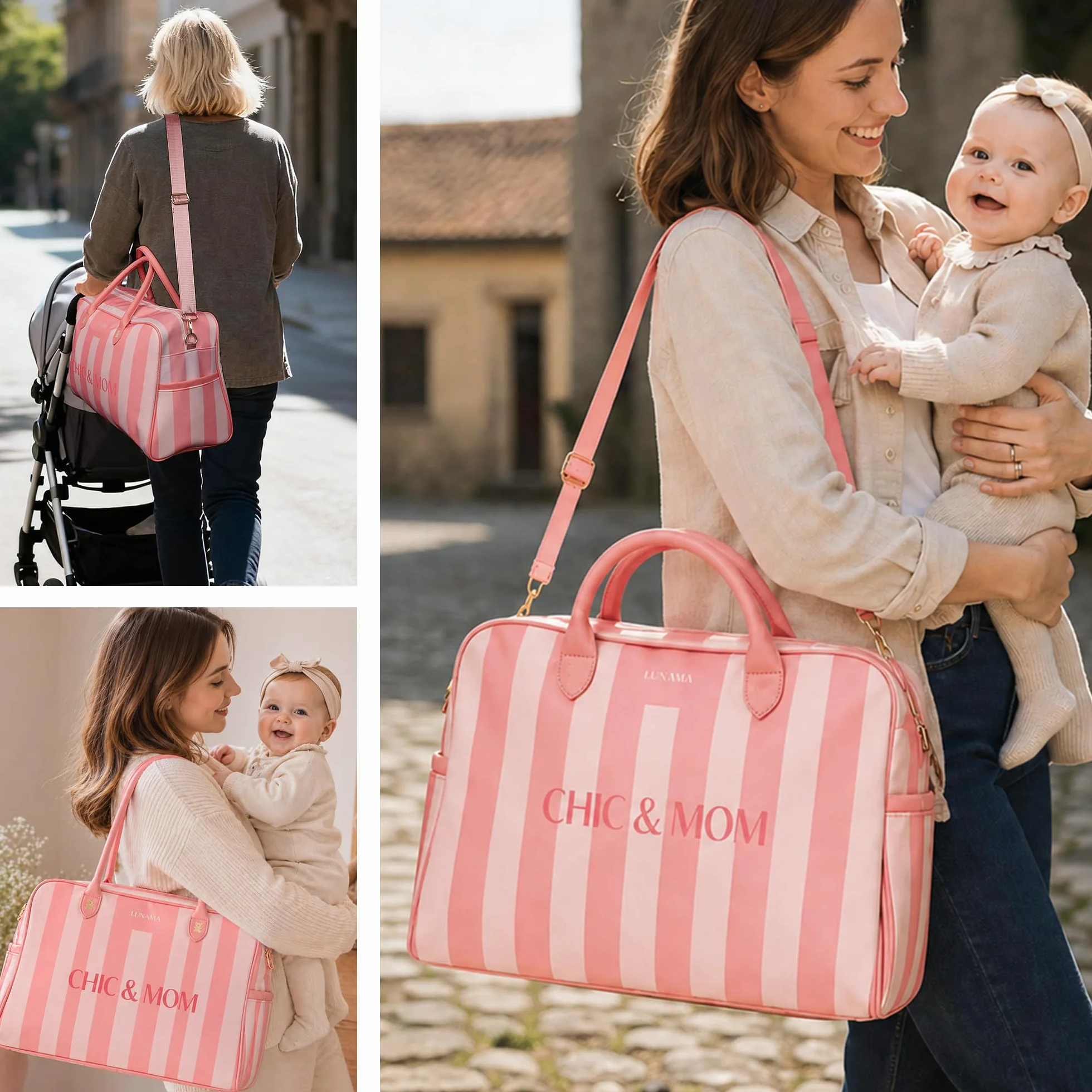 Borsa fasciatoio per neonati di grande capacità - Valigia premaman e Mommy Bag - Borsa da viaggio termica per passeggino con scomparti regolabili