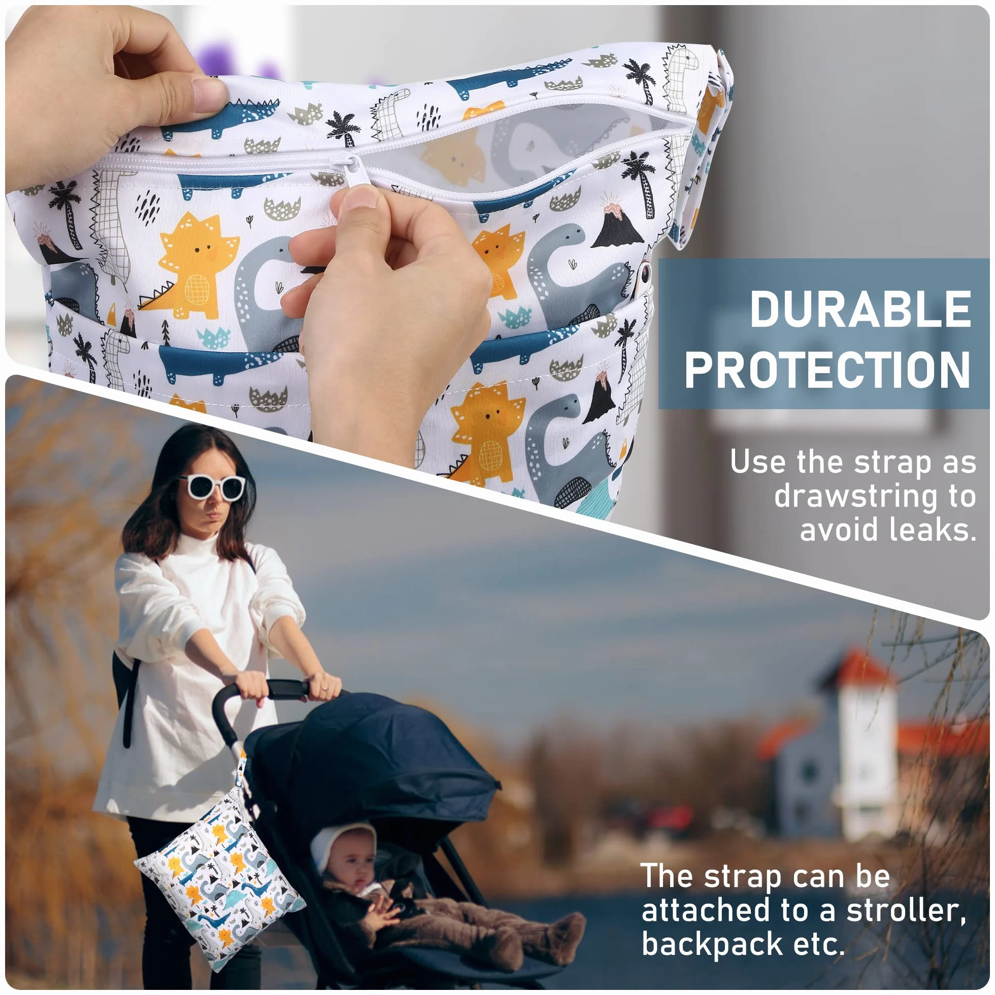 Wetbag Impermeabile Riutilizzabile 4 Pezzi per Pannolini di Stoffa