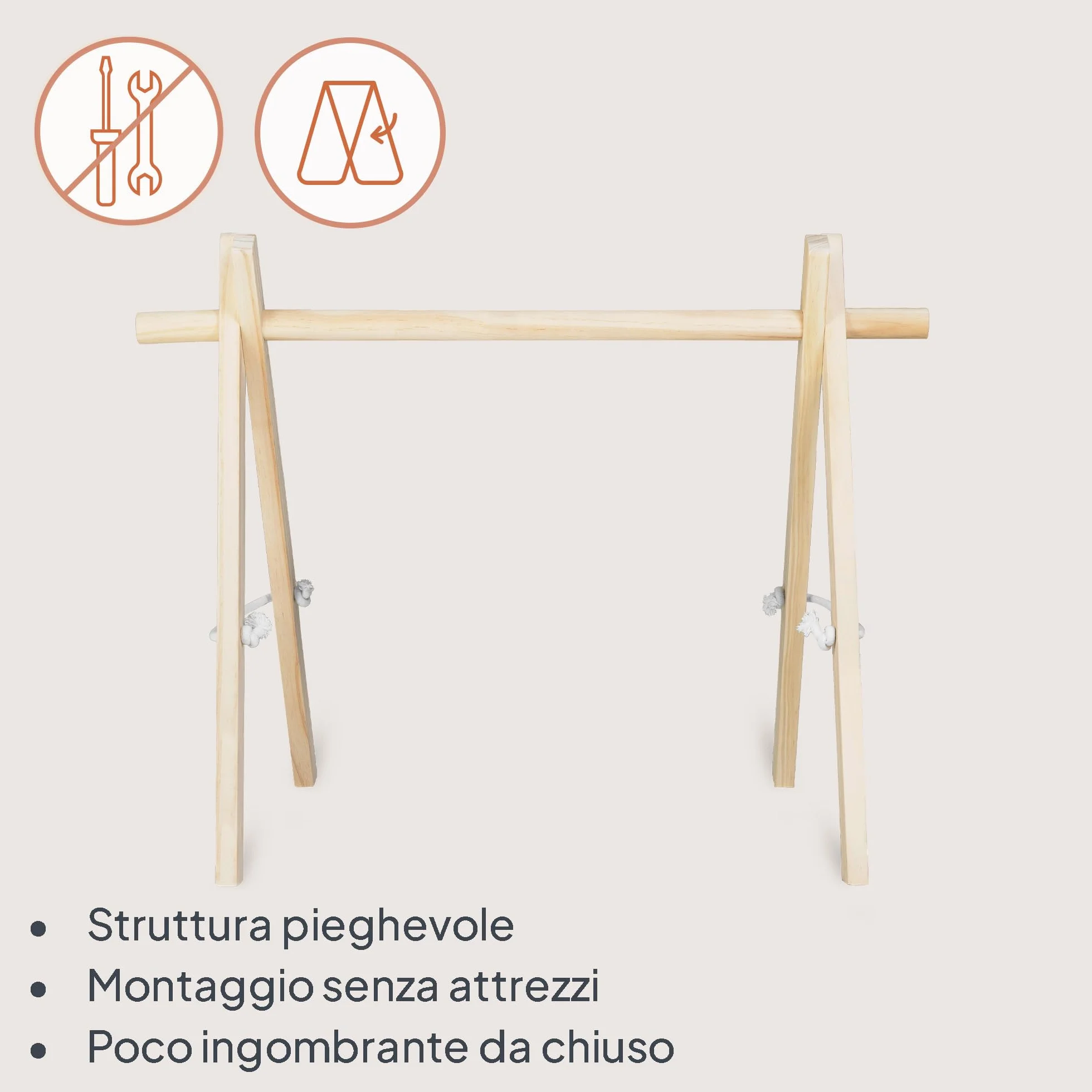 Lionelo Anis Palestrina Legno Baby Gym Giochi Rimovibili Pieghevole Centro Attività Neonato Giocattolo Montessori