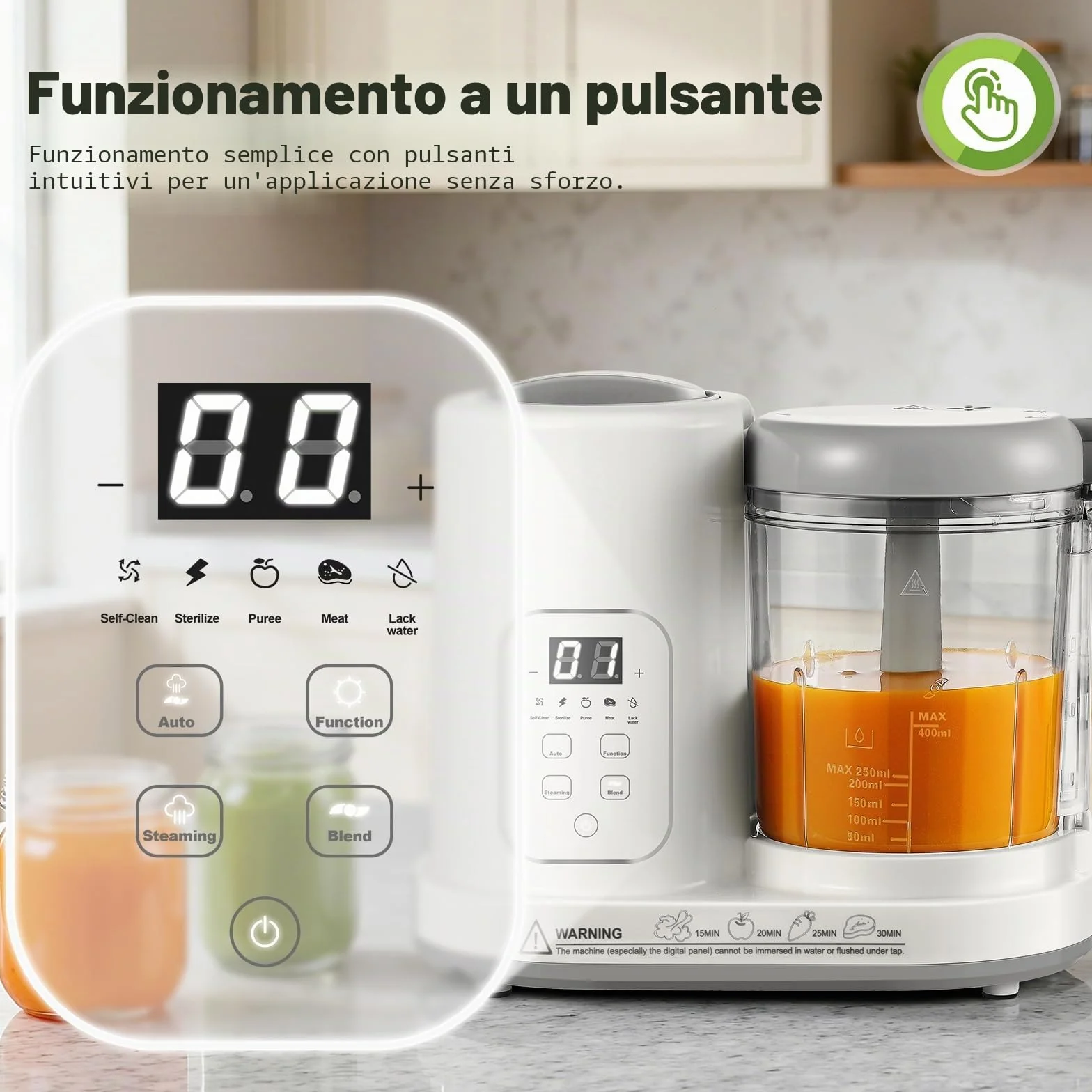 TopStrong Omogeneizzatore per Neonati Baby Food Maker Vapore Mixer Pulizia Automatica Riscalda Scongela