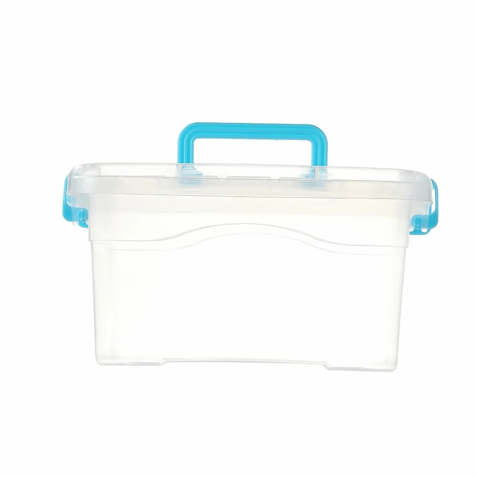 Generico Scatola di conservazione in plastica trasparente con coperchio organizzatore multifunzionale per mattoncini da costruzione