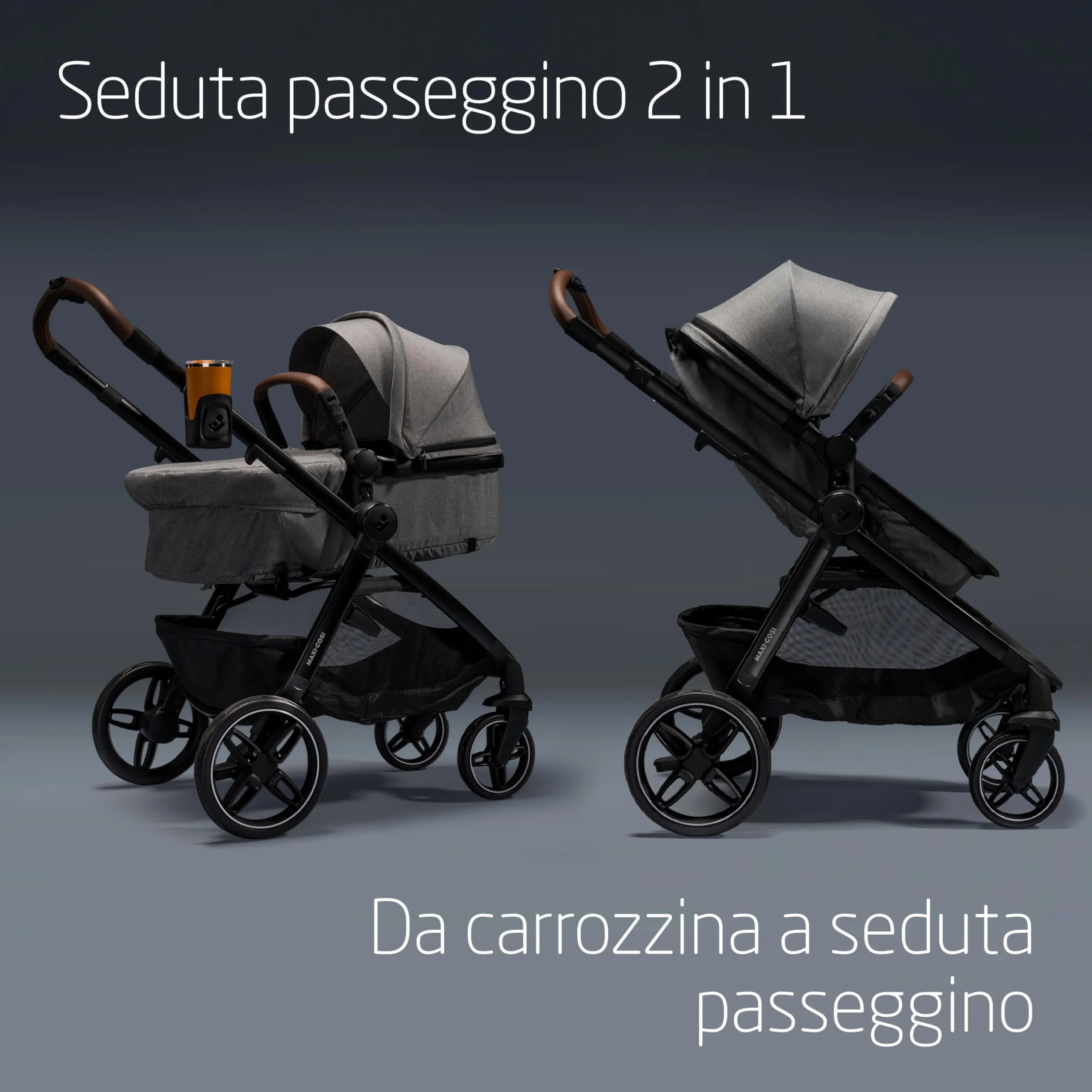 Maxi Cosi Zelia Select Trio Passeggino Trio 0-4 anni 0-22 kg CabrioFix S i-Size Grigio