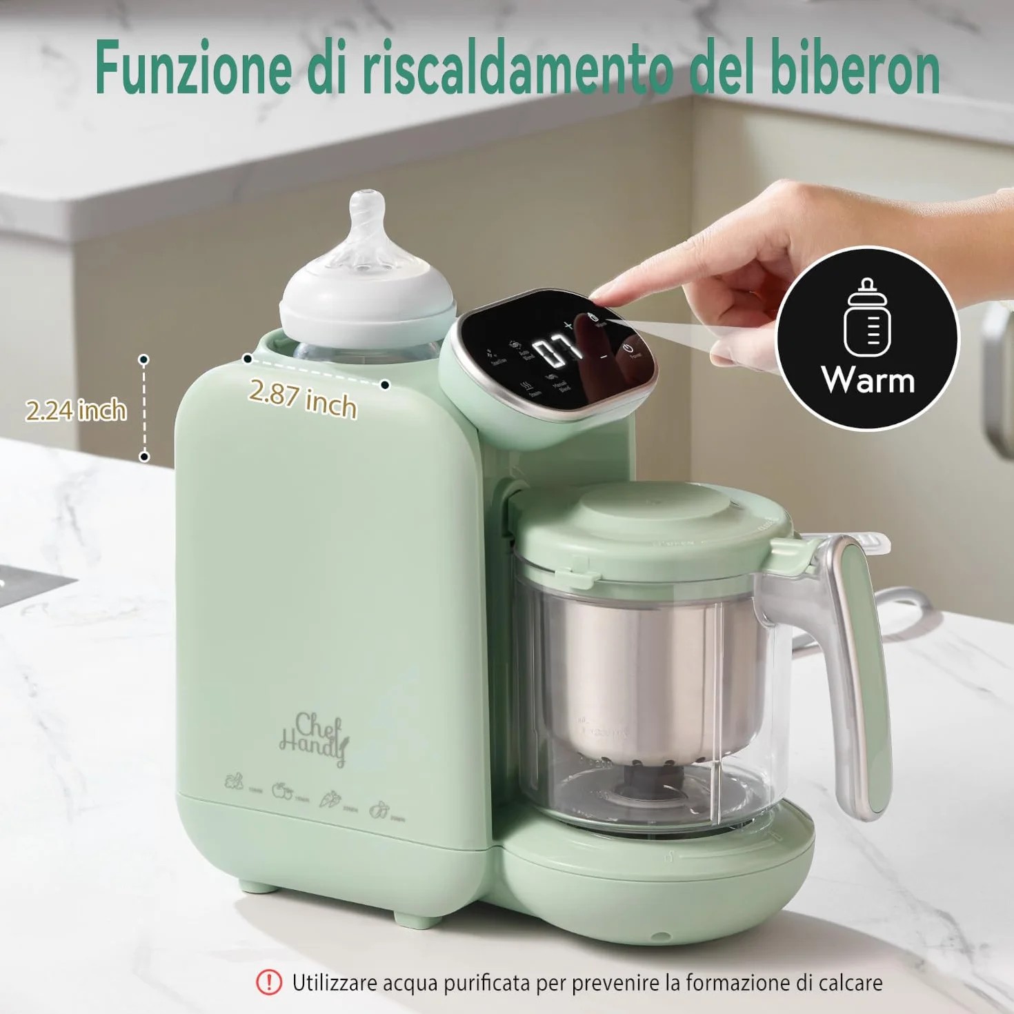 Chefhandy Cuocipappa Multifunzione 5-in-1, Omogeneizzatore e Cuoci Pappa per Neonati
