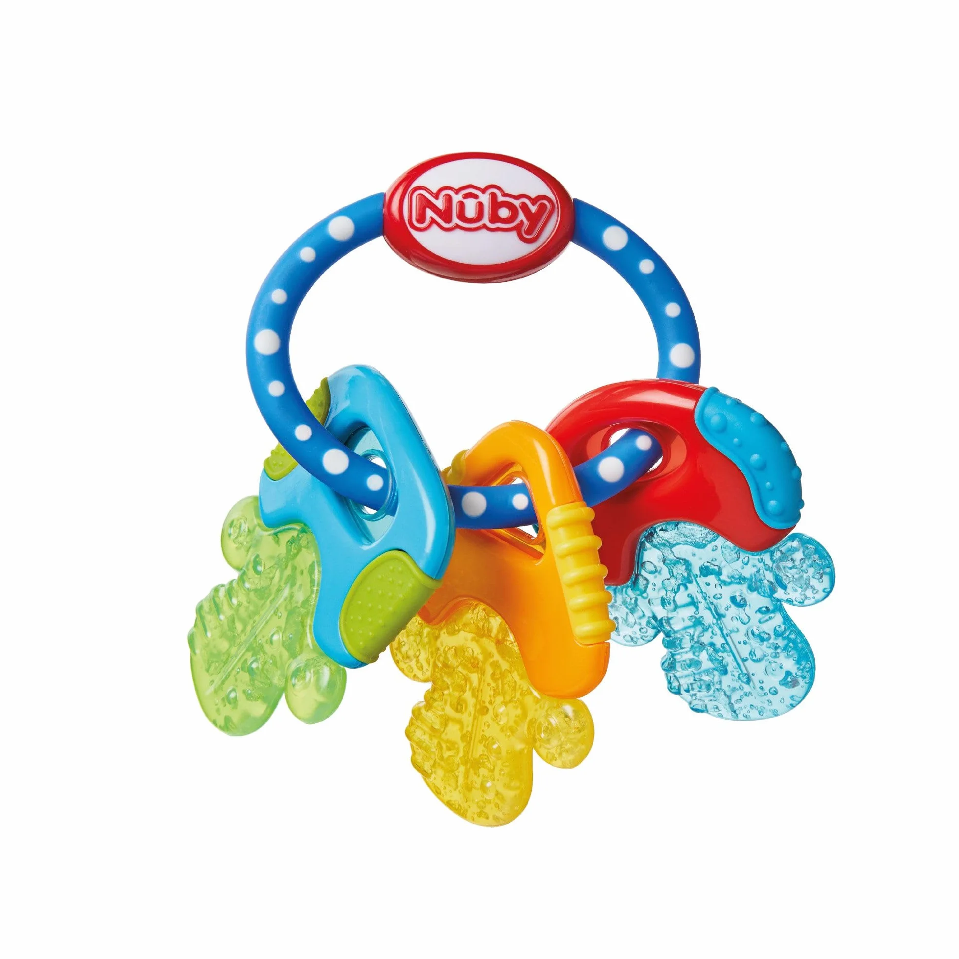 Nuby Chiavi da dentizione IcyBite Anello da dentizione in gel ICE per bambini 3+ mesi Blu