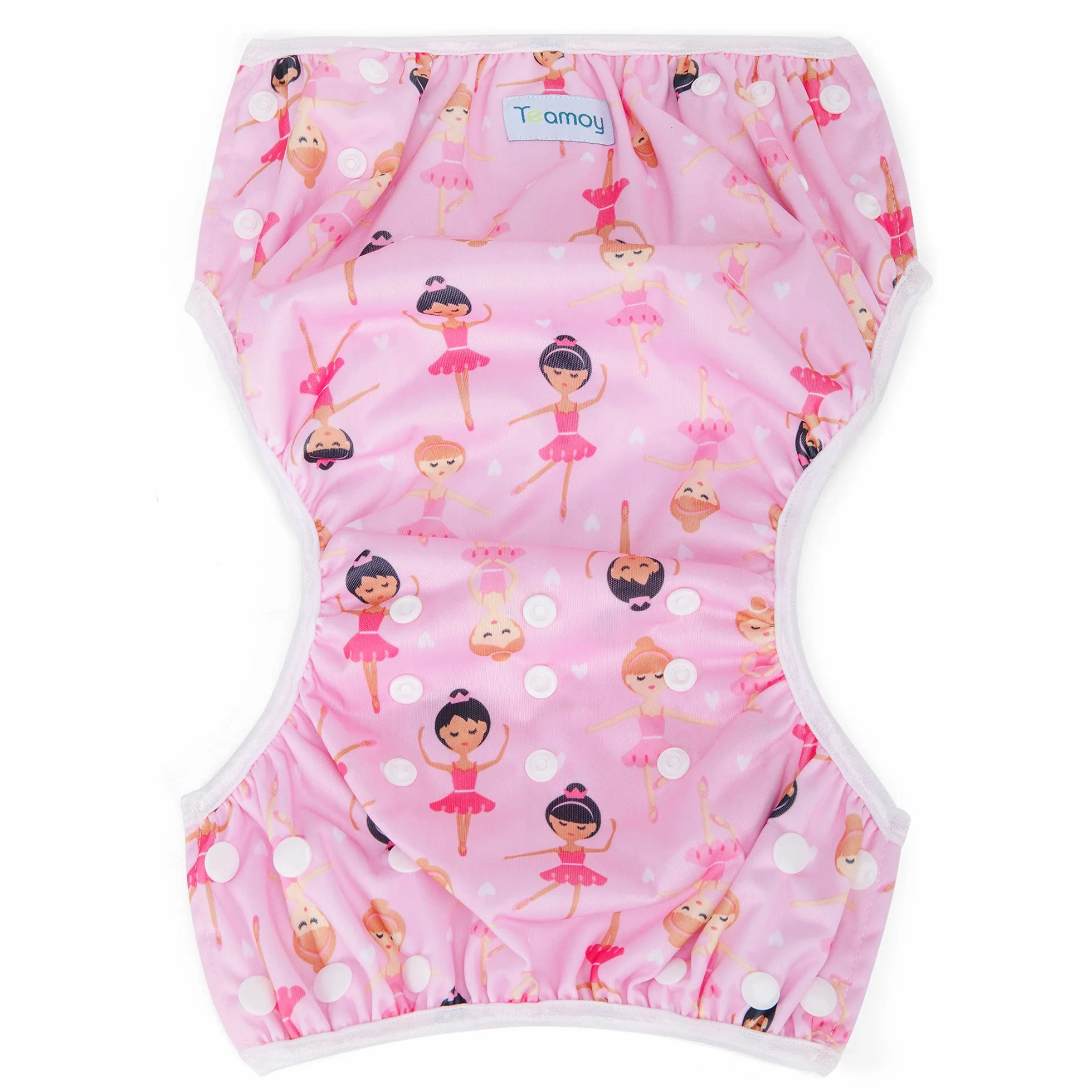 Teamoy Pannolini da Bagno Riutilizzabili Confezione da 2, Costume Regolabili Lavabili per Neonati Ragazze