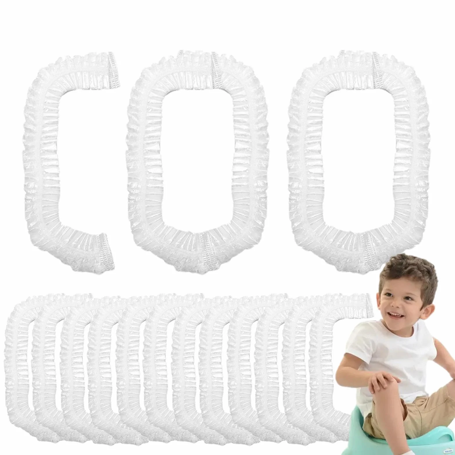 Borse per vasino portatile 100 pezzi in polietilene con elastico per bambini