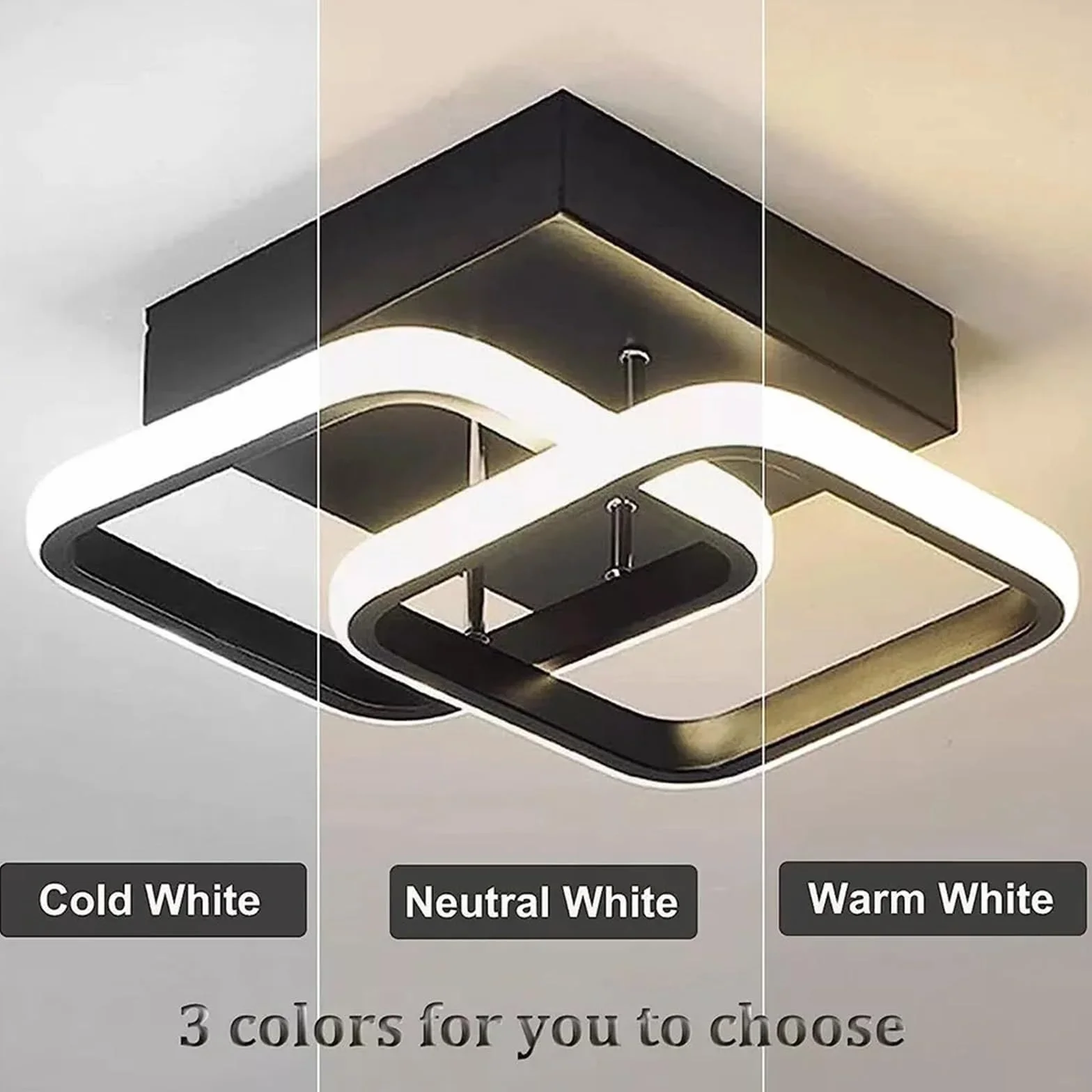 Plafoniera Led Soffitto Lampada da soffitto moderna a LED con luce a sospensione quadrata for bagno, cucina, camera letto