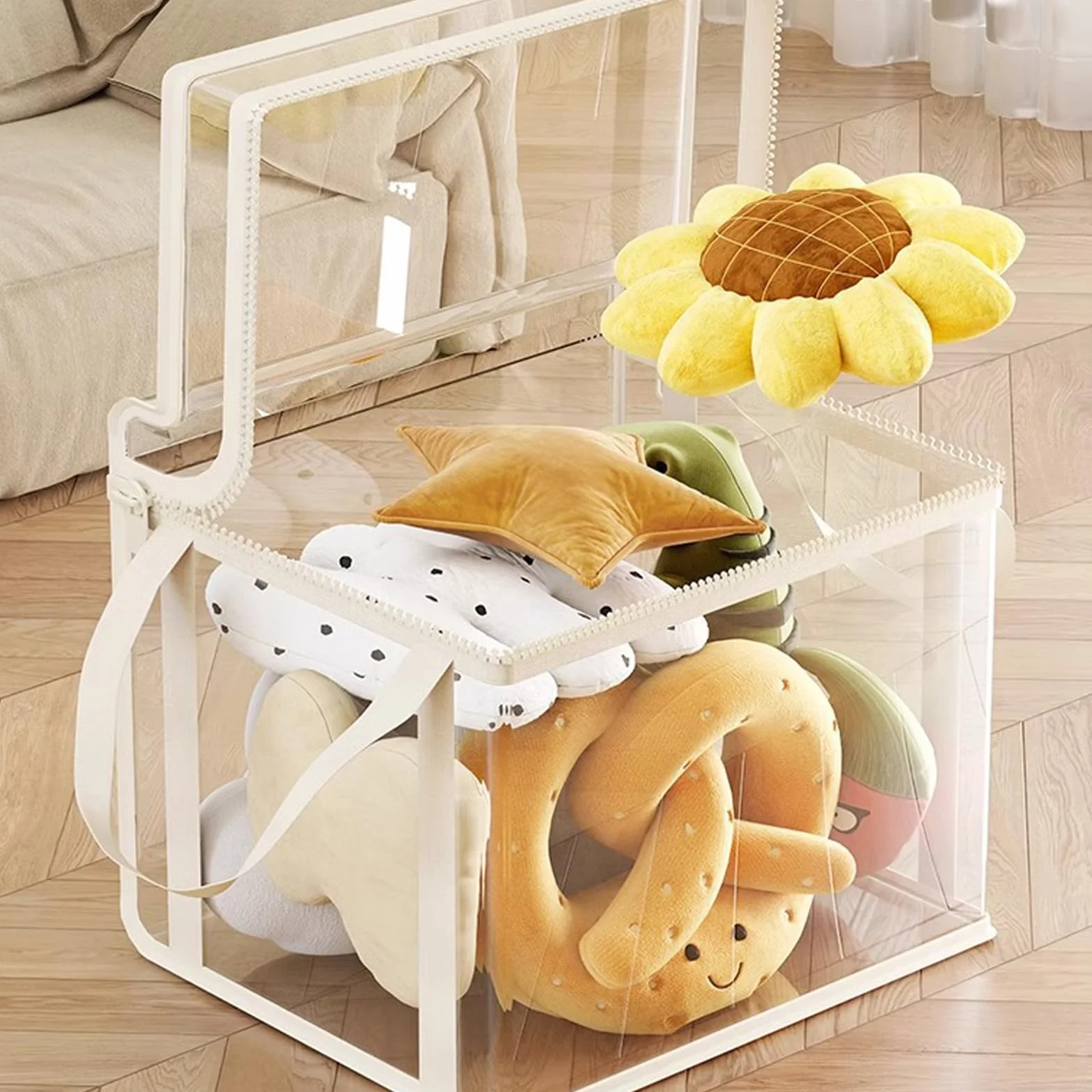 Contenitore PVC Pesante 50L per Asilo Nido e Aula - Cerniere Lunghezza, Design Salvaspazio
