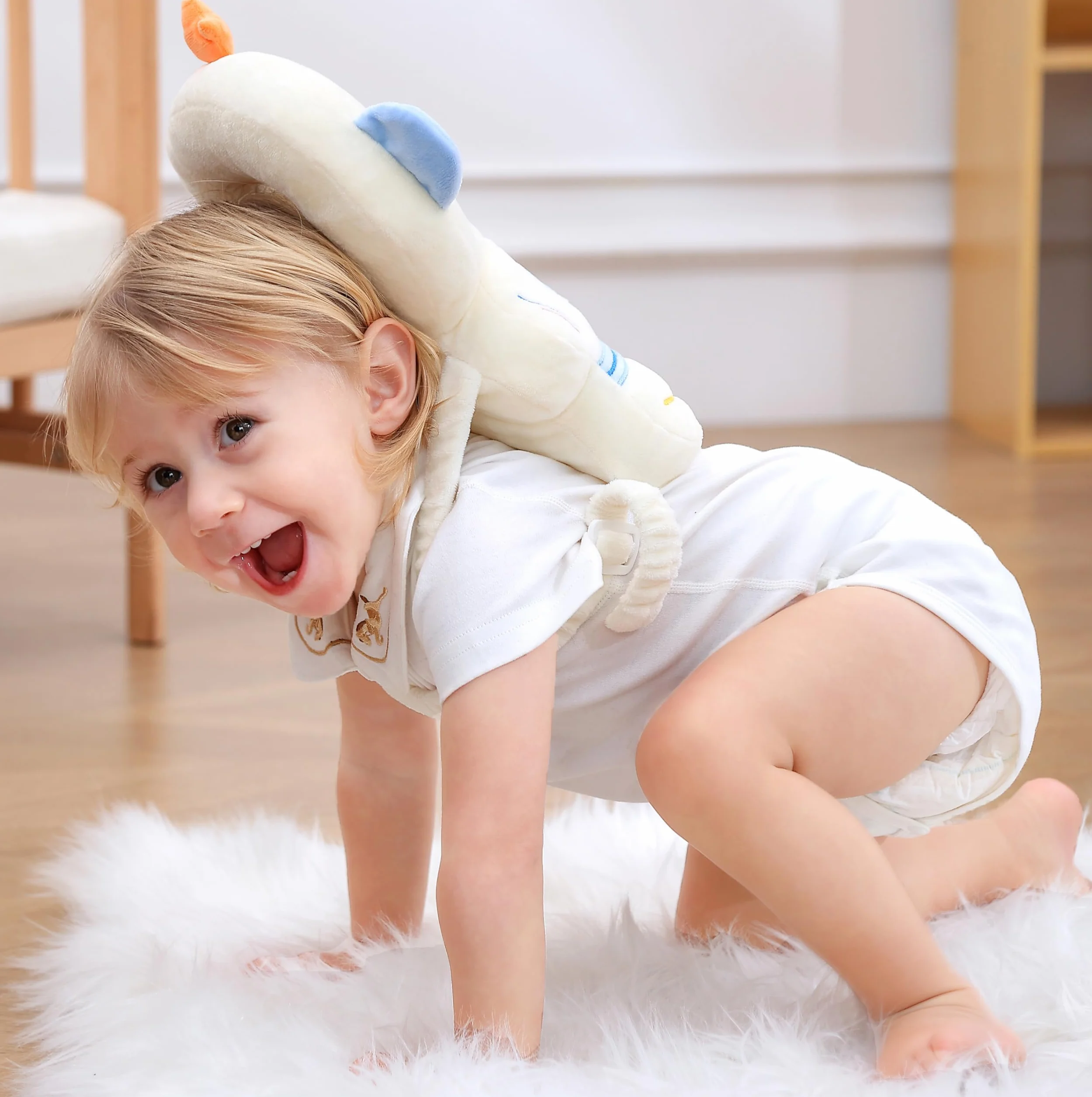 Protezione Testa Neonato Cuscino Anticaduta Bambino Regolabile Zaino Salva Testa Caschetto Primi Passi Astronauta