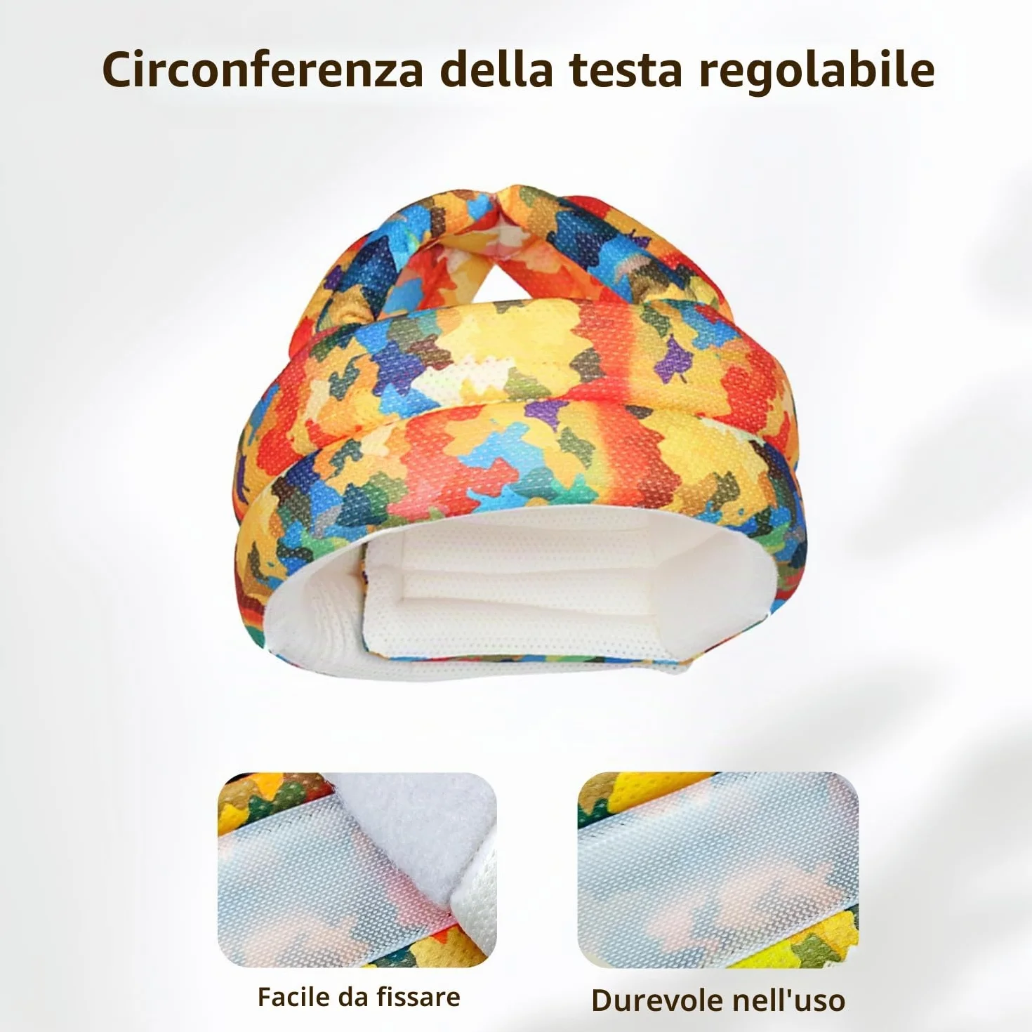 Caschetto Primi Passi Casco Bambini 6-36 Mesi Neonato Colore Foglia D'acero