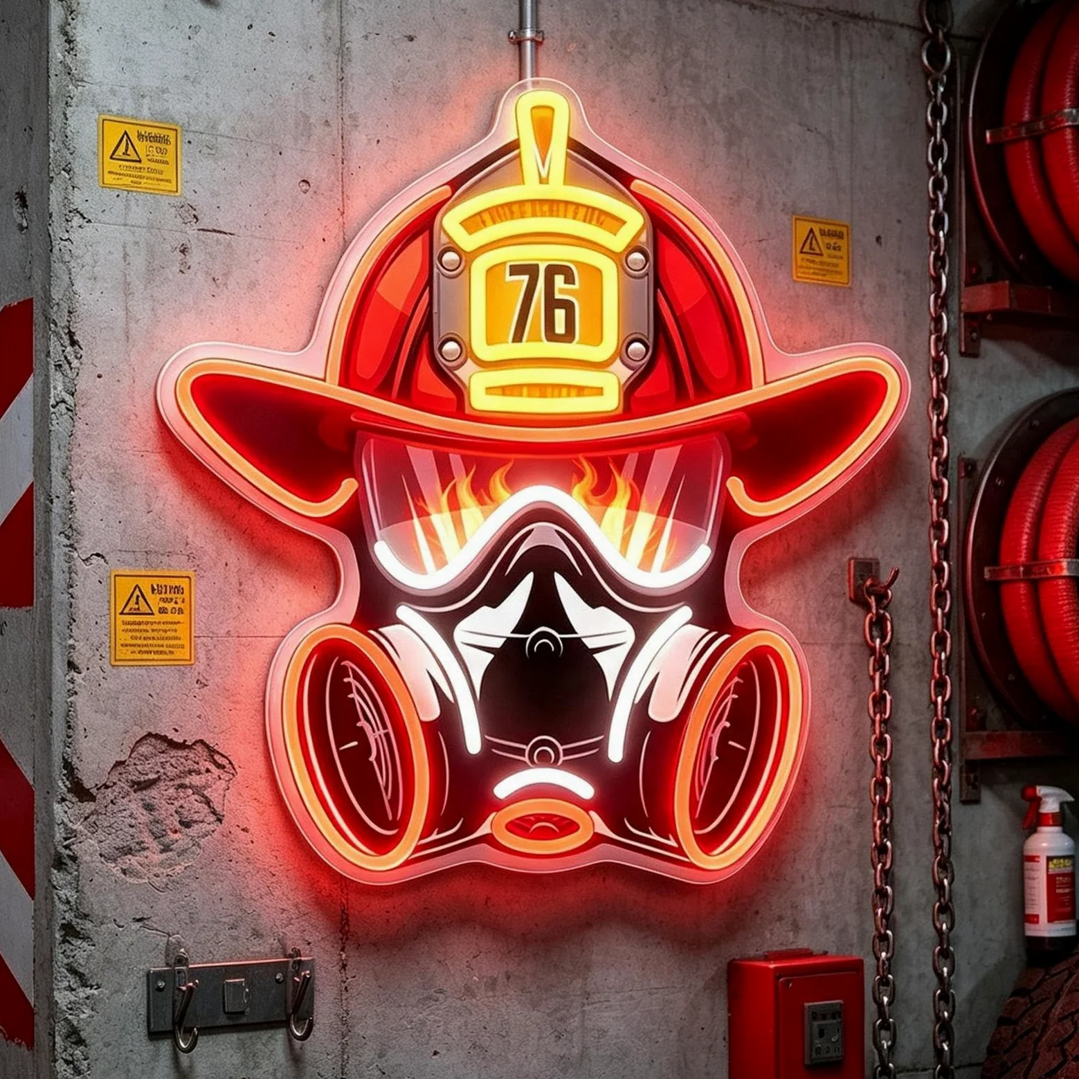 Insegna Neon Luminosa Decorazione Da Parete LED Rossa Brillante Regolabile | Luce LED Neon Stazione Vigili Del Fuoco Per Garage, Bar, Ufficio, Negozio, Camera Da , Salotto, Ristorante