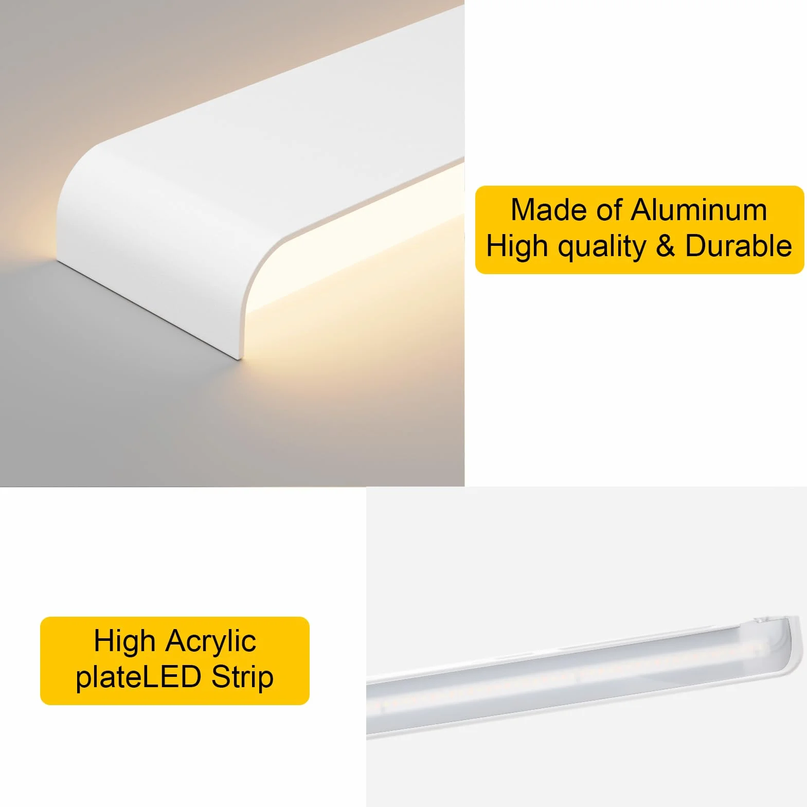 K-Bright 35W Lampada da Parete,IP 44 LED Applique da Parete con Stile Moderno Interni Lampada a Muro,3000K Bianco Caldo,4550 lumen,su giù il raggio di luce,Guscio bianco
