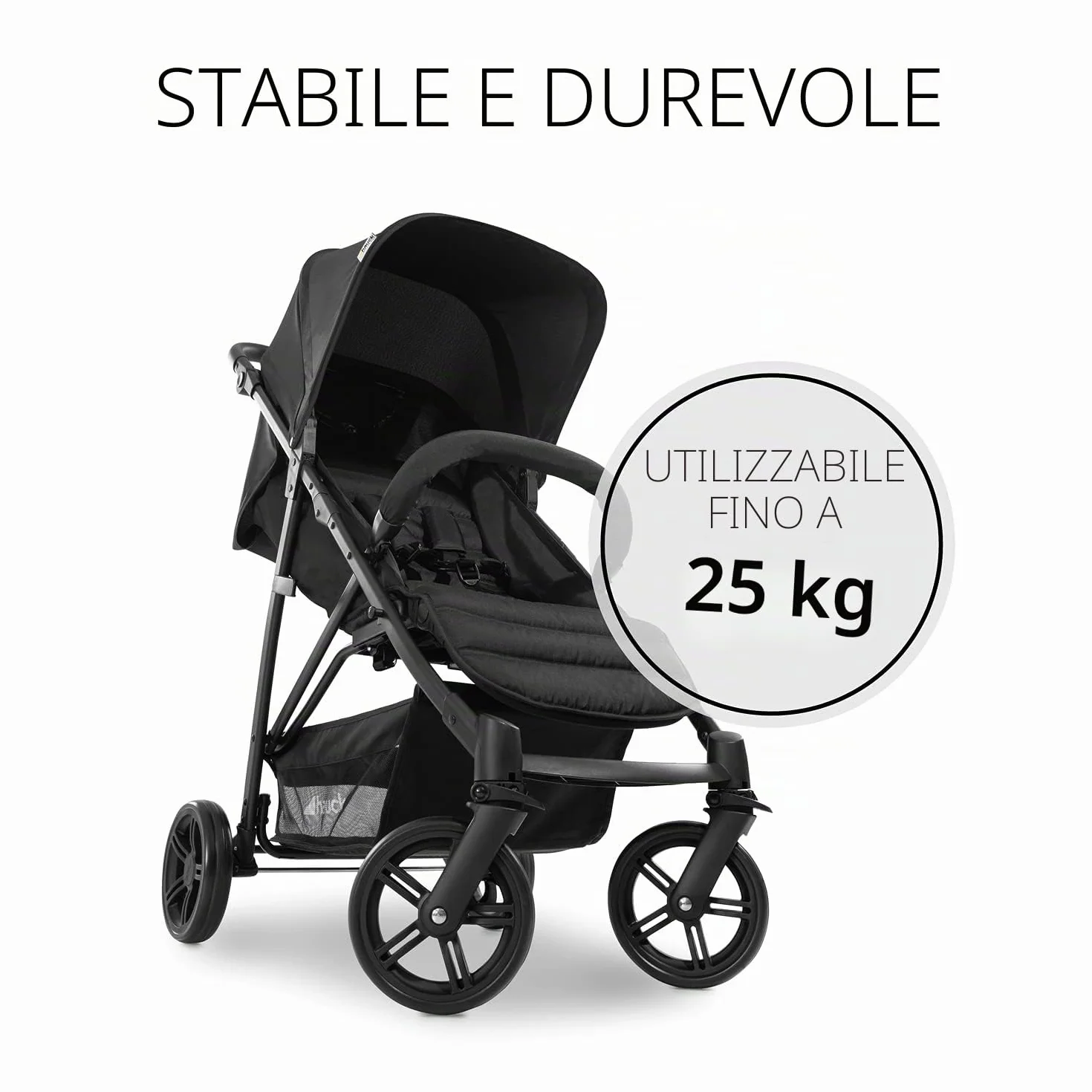 Hauck Rapid 4 Nero Passeggino fino a 22 kg Ruote Antiforatura Pieghevole