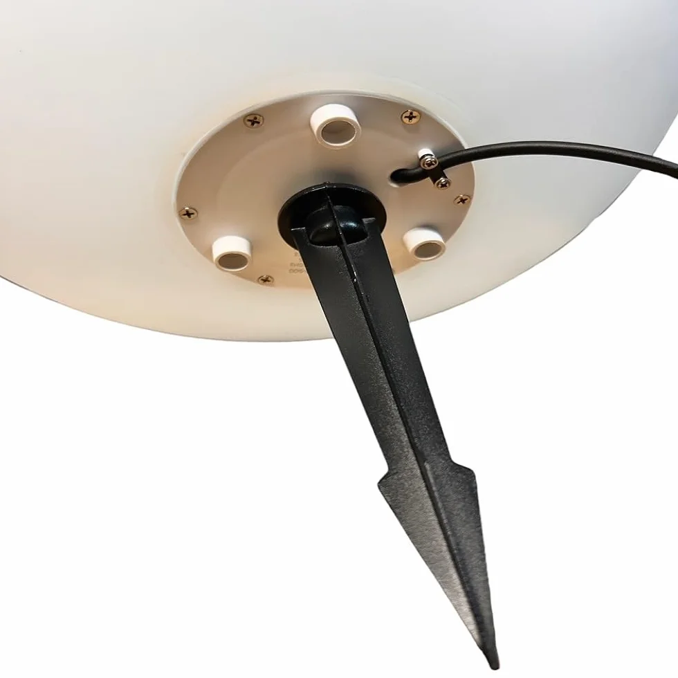 Lampada Sfera Luminosa da Giardino Esterno Impermeabile IP65 con Picchetto Attacco E27 per Lampadine LED Bianco Design Moderno Elegante Illuminazione Decorativa da Terra Casa Terrazza (Diametro 30 cm)