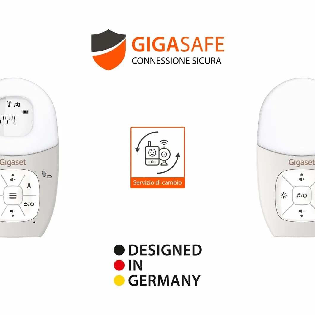 Gigaset BABY 100 Audio Baby Monitor DECT 300m Luce notturna Grigio caldo