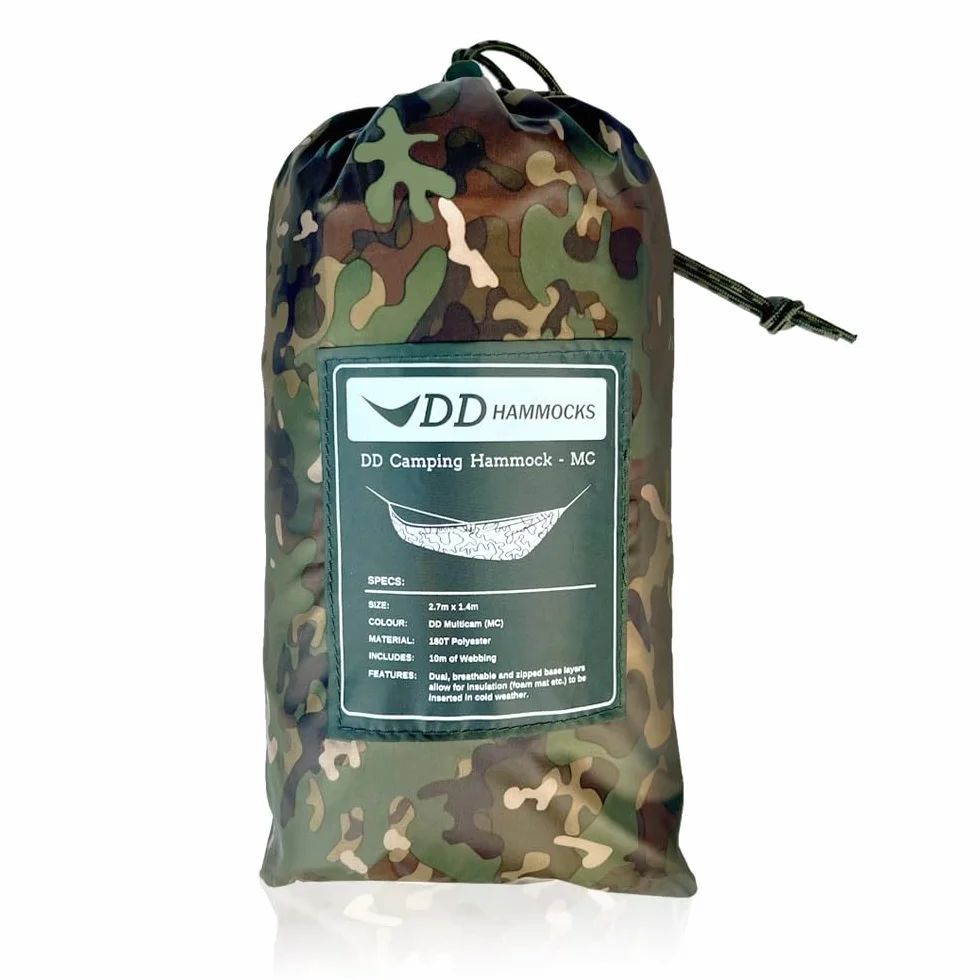 DD Hammocks Amaca da campeggio a doppio strato mimetica leggera per escursioni bushcraft