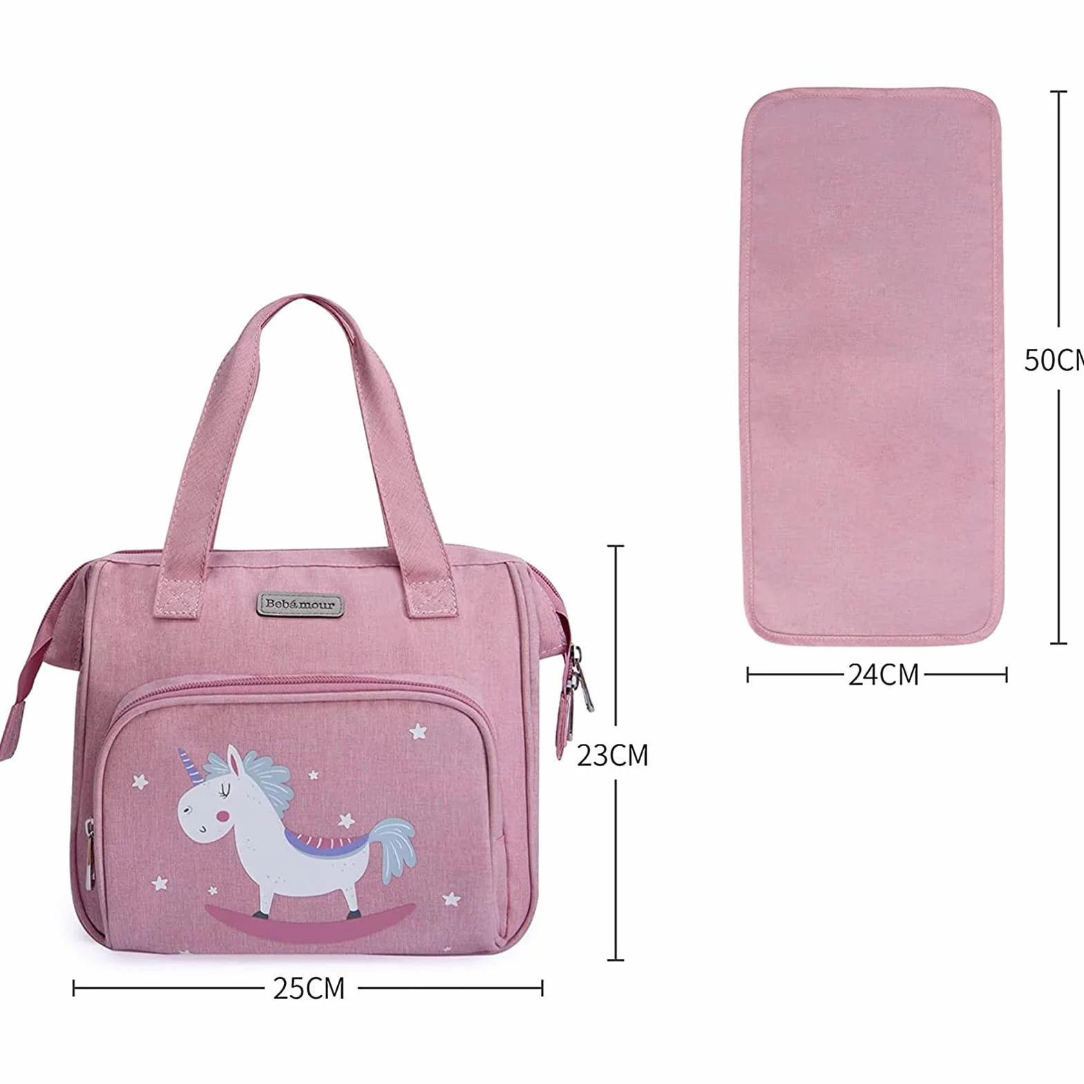 Bebamour Unicorno Baby Doll Borsa Fasciatoio Bambola Cambiare Pad Accessori Bambino Moda Balloon Pattern