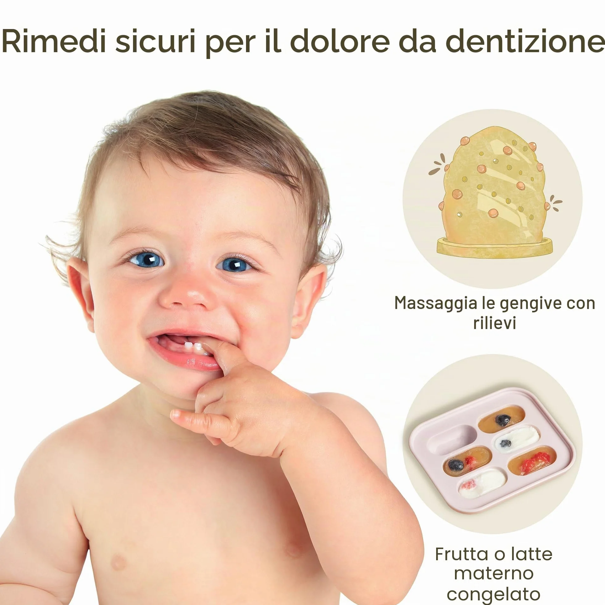 Moonkie succhietto per bambini con vassoio per congelatore, silicone senza BPA, 1 pezzo