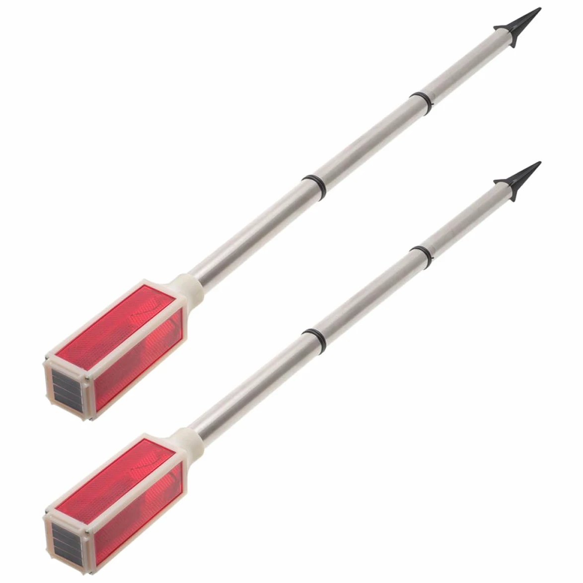 Toddmomy 2 Pezzi Luci Solari da Giardino per Vialetto Indicatore Riflettente in Metallo, Ricarica Solare e Installazione Facile per Esterni e Cortile