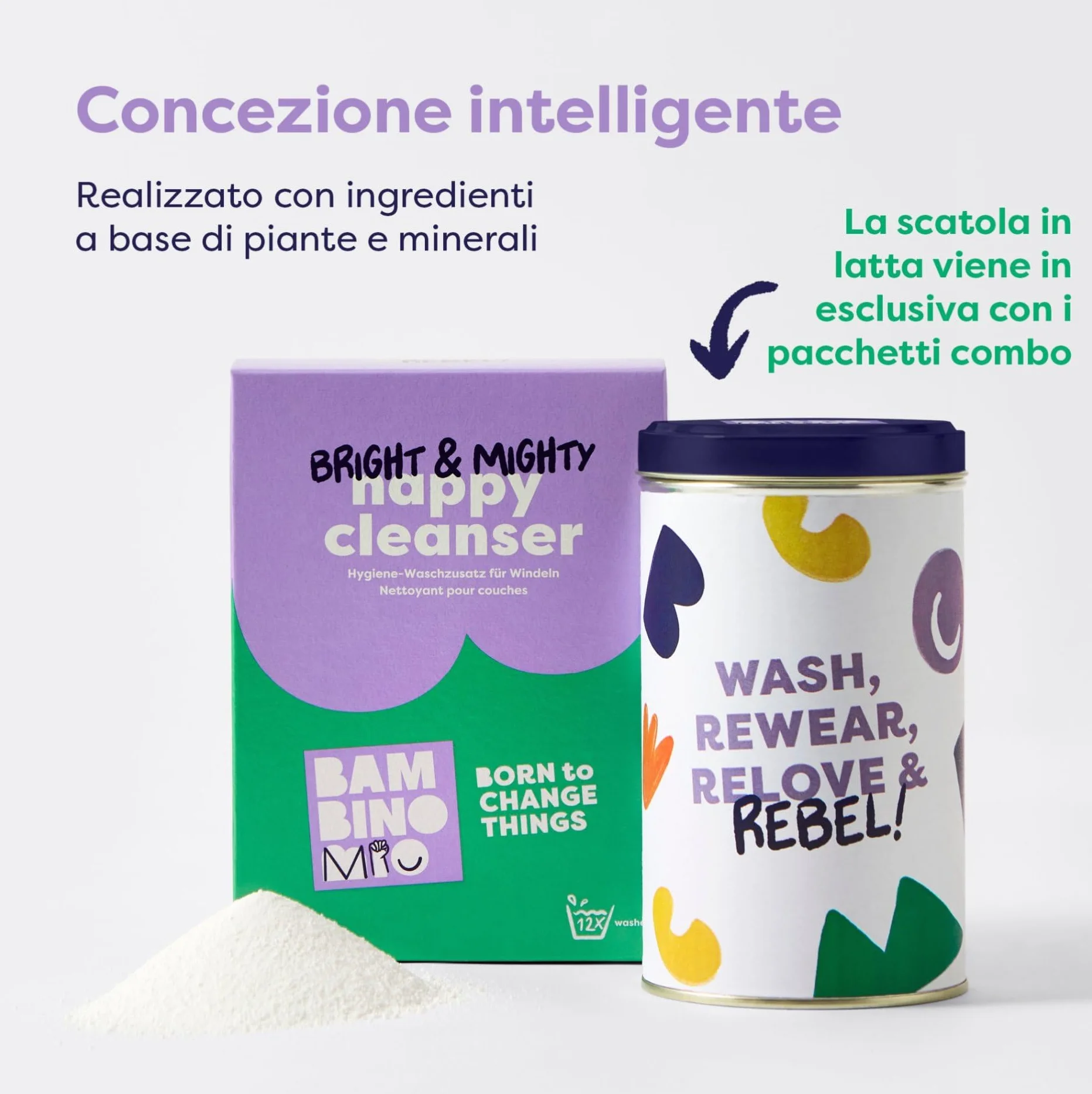 Bambino Mio Igienizzante Bucato Bebè 750g Rimuove le Macchie Pelli Delicate