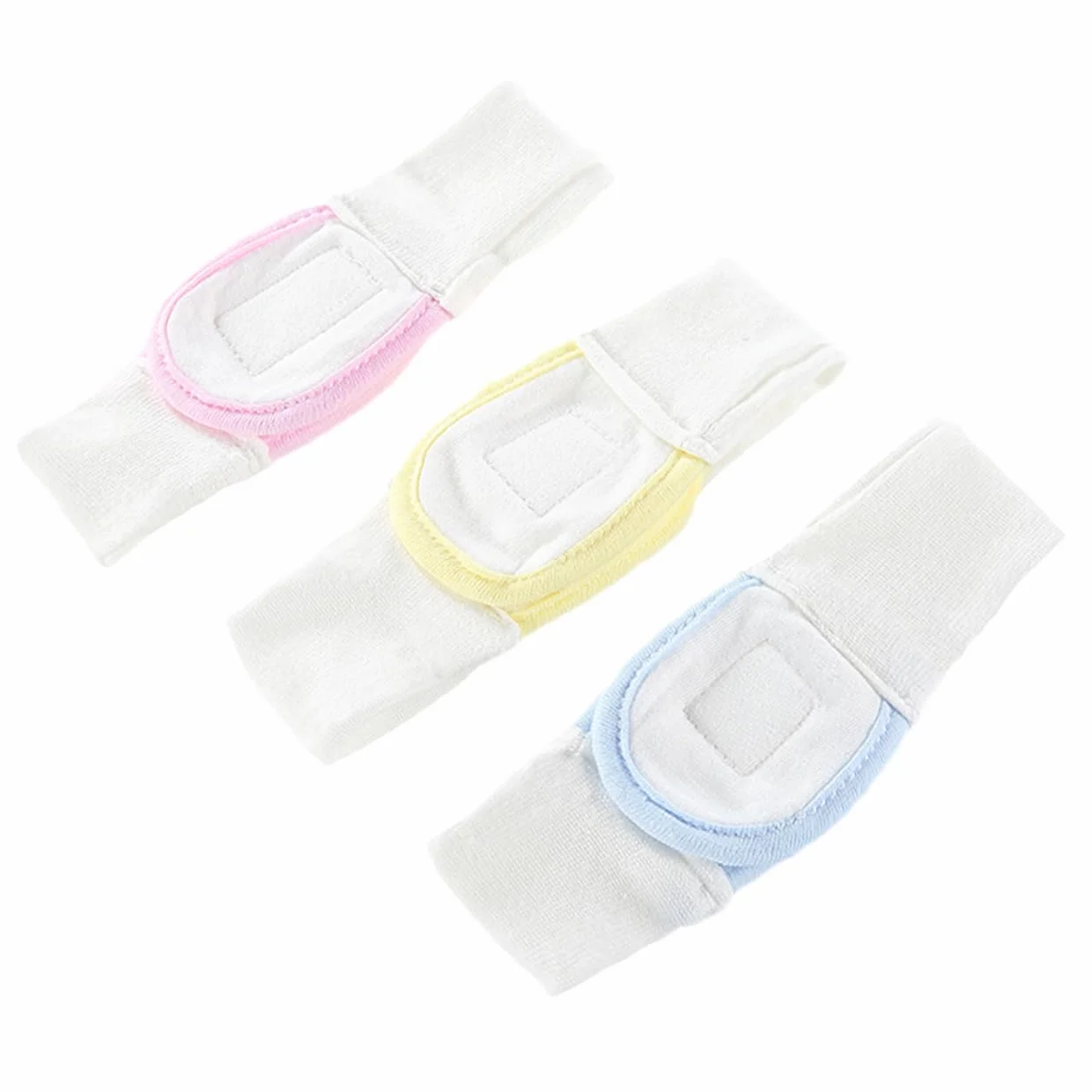 Cinghie Regolabili Per Pannolini Cotone Fissaggio Sicuro Riutilizzabile 3 Pezzi Blu Giallo Rosa