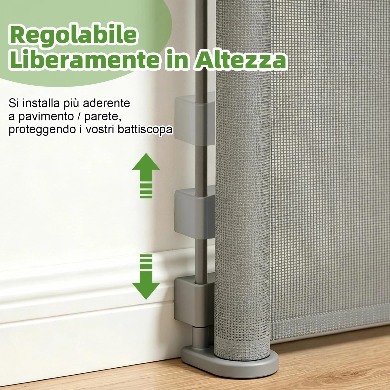 Cancelletto di Sicurezza Retrattile per Bambini 0-150 cm per Cani Scale Corridoi Interni Esterni Grigio