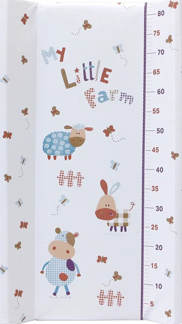 ISA Fasciatoio con vasca da bagno cambia-bambini mobile con rulli 4 disegni My little Farm
