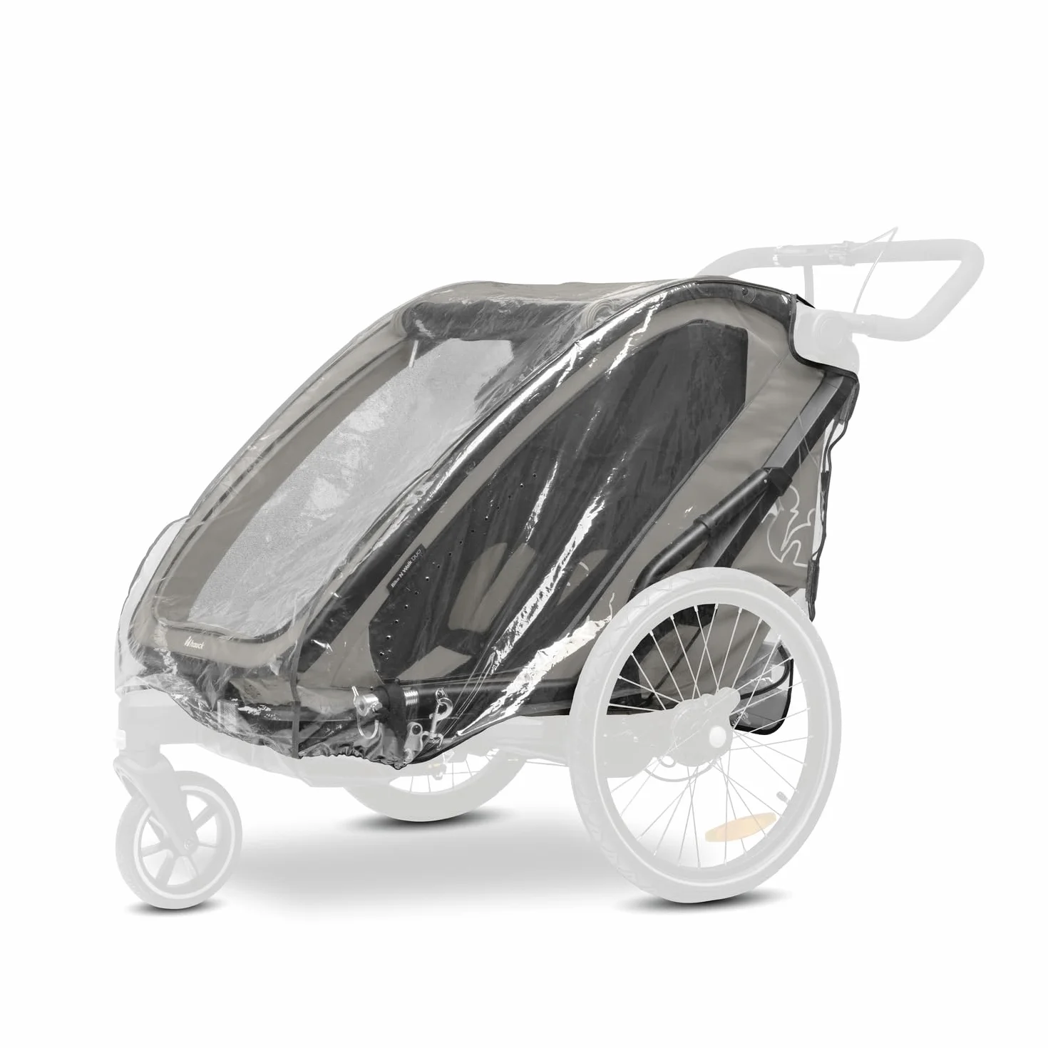 Hauck Bike N Walk Duo Parapioggia per Rimorchio Bici Bambini 67x64x100 cm Copertura Antipioggia Trasparente