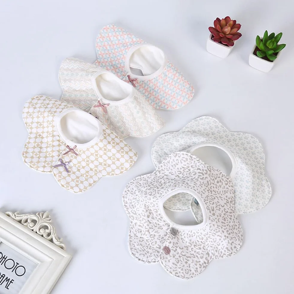 Bavaglini per Bebè Bandana a Forma di Fiore in Cotone 24x24 cm Healifty 5 Pezzi