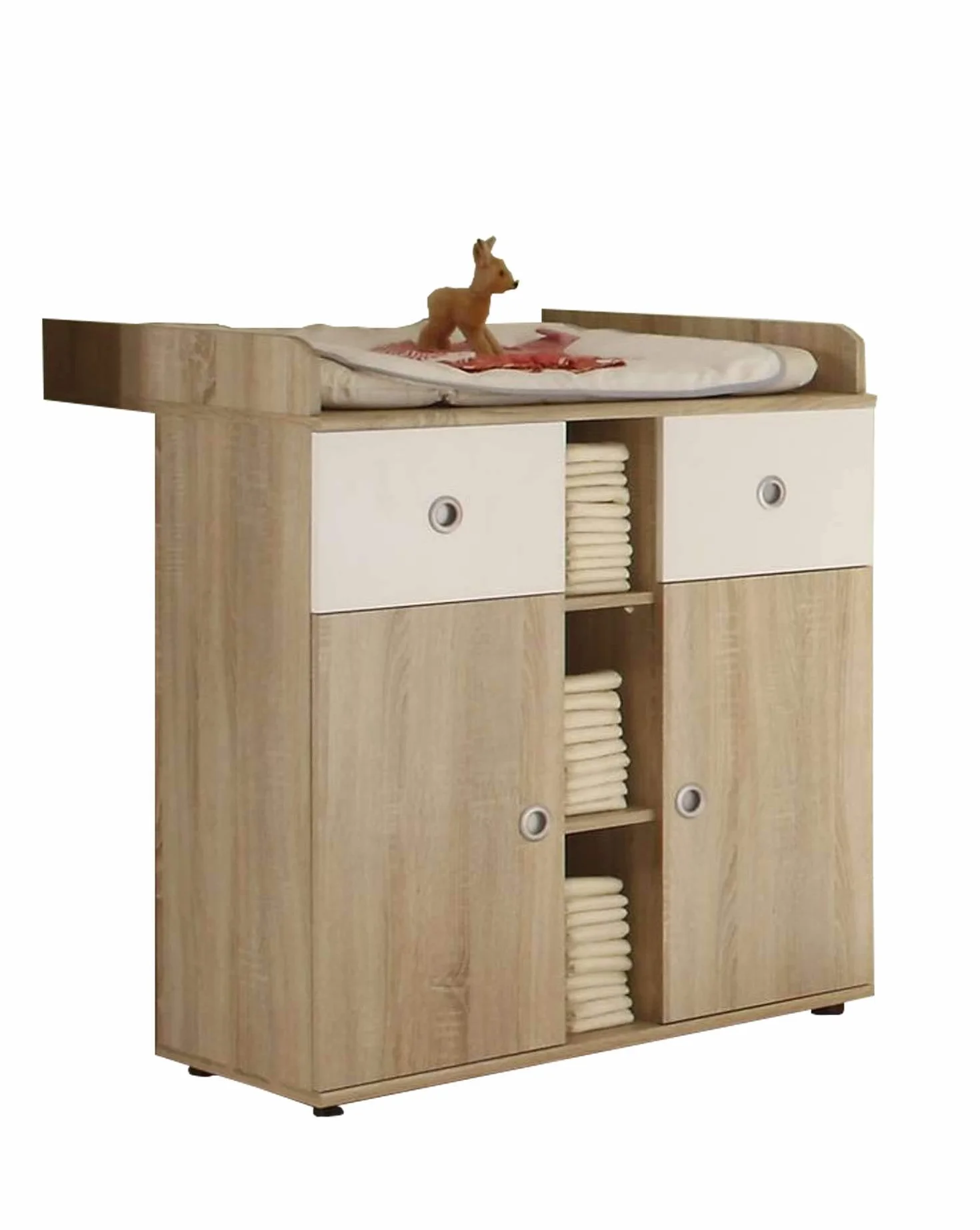 AVANTI TRENDSTORE Werni Fasciatoio in legno laminato colore quercia Sonoma/bianco