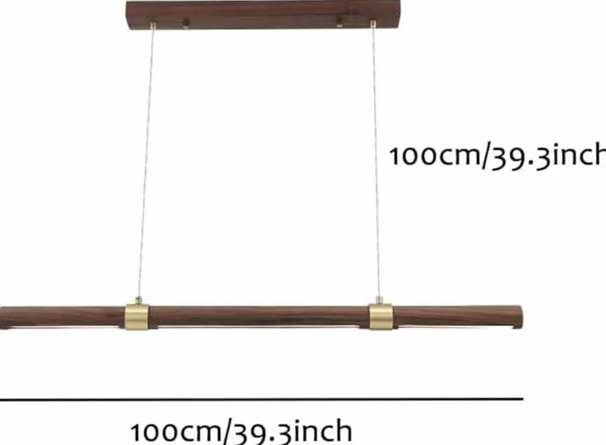 ZBZFGE Dimmerabile Lampadario con Fascino Rustico, Lungo Linear Pendente da 39,4" per Sala da Pranzo