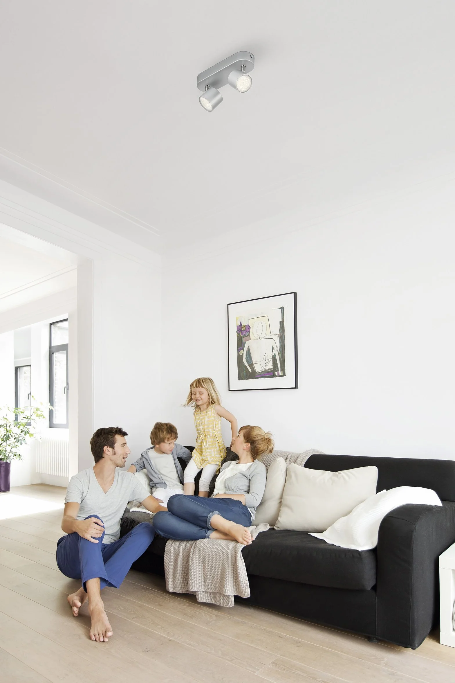 Philips LED Faretti Star, 2 Punti Luce Orientabili, 5W, Base Tonda, Grigio