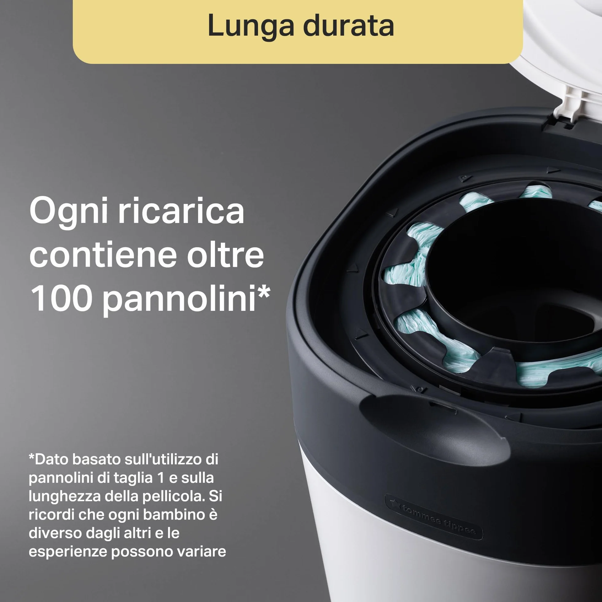 Tommee Tippee Twist and Click Mangiapannolini, confezione esclusiva con 2 ricariche, protezione odori germi, grande capacità