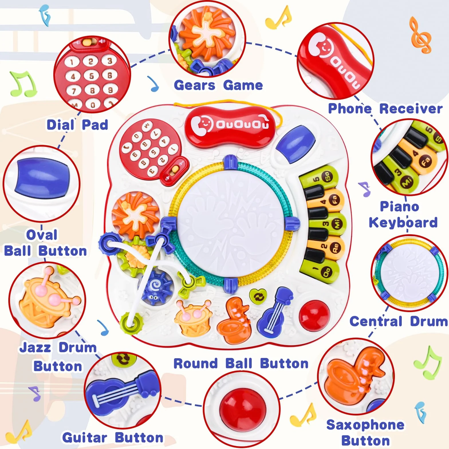 Little Tavolo Attività con Suoni e Luci Giochi Montessori Bambini 1 Anno
