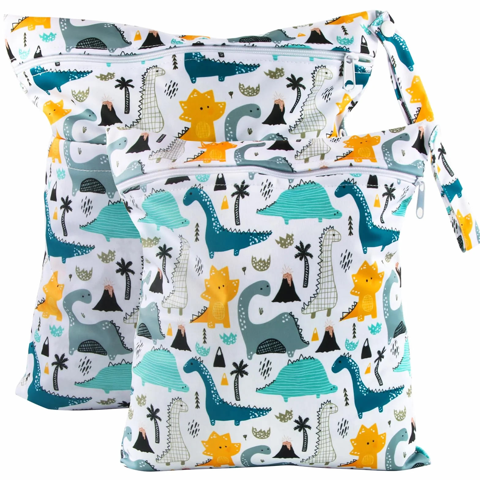 Borsa per Pannolini Lavabili, 2 Pezzi Wet Bag Impermeabile con Cerniera, Riutilizzabile